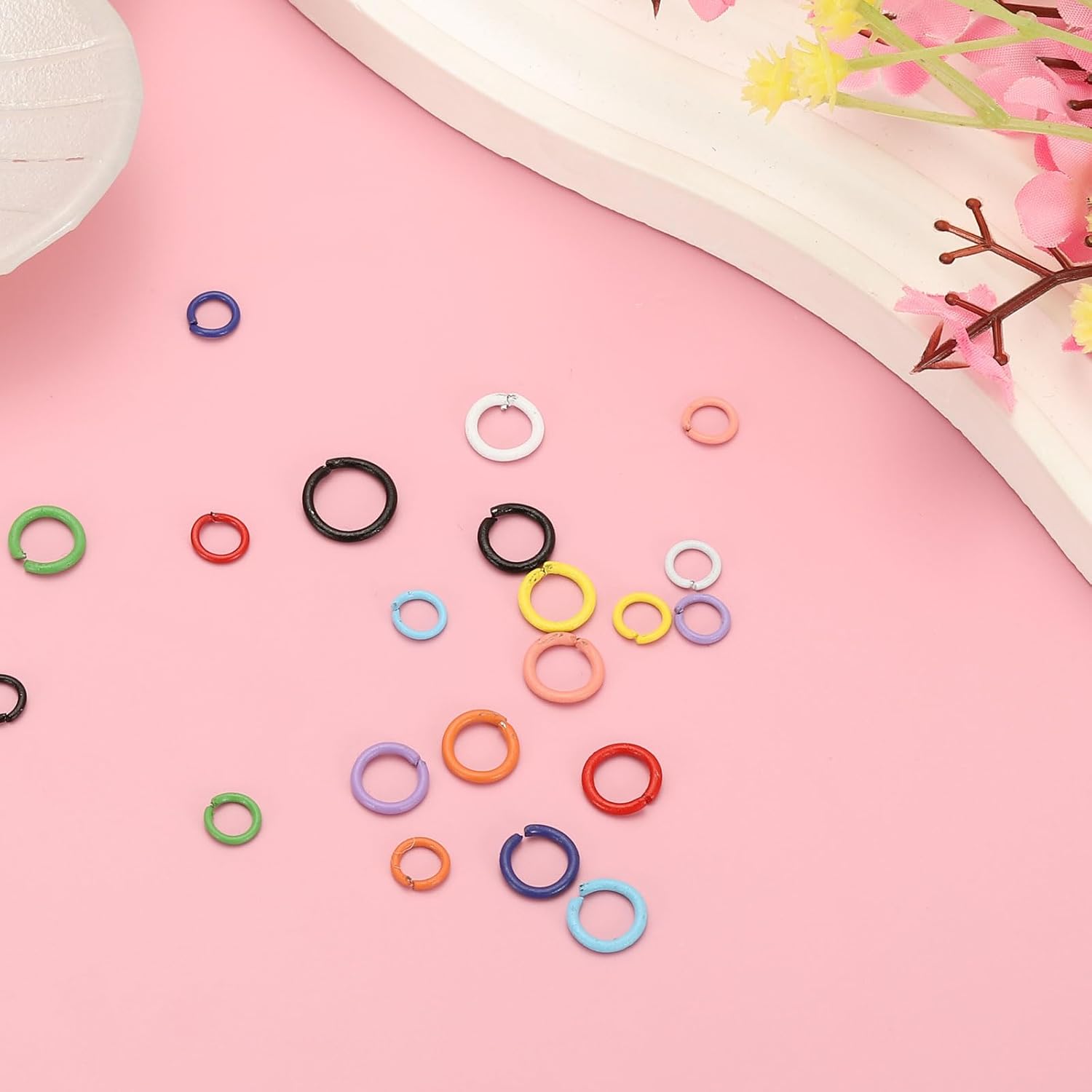 PATIKIL Open Jump Rings, 400 Pcs 8mm Round Ring Charm Loops Connector for Jewelry Making Supplies DIY Craft Keychains Necklaces Earrings, 10 Colors - Image 4