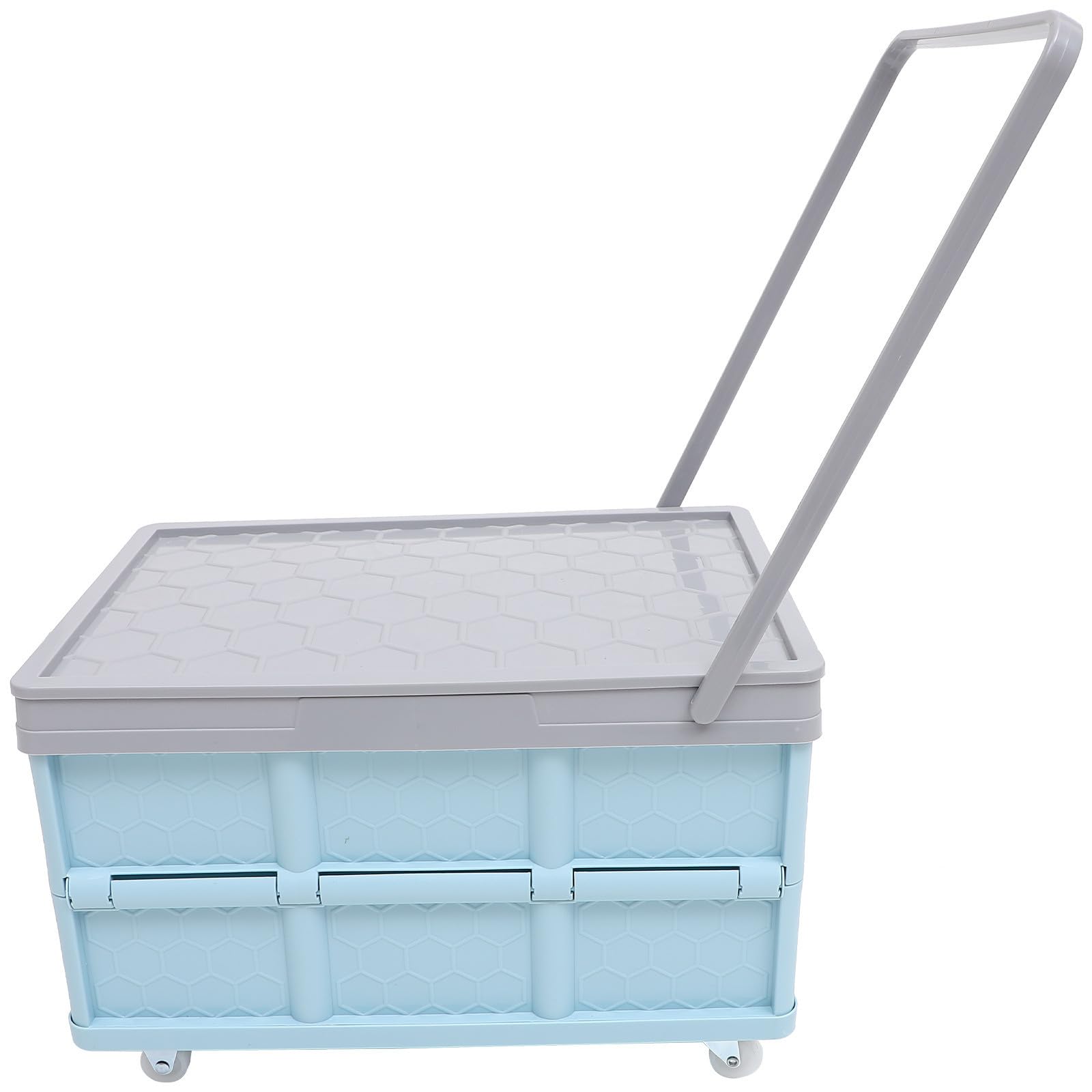Contenedor de Almacenamiento con Ruedas, Plástico Azul, Plegable y Apilable