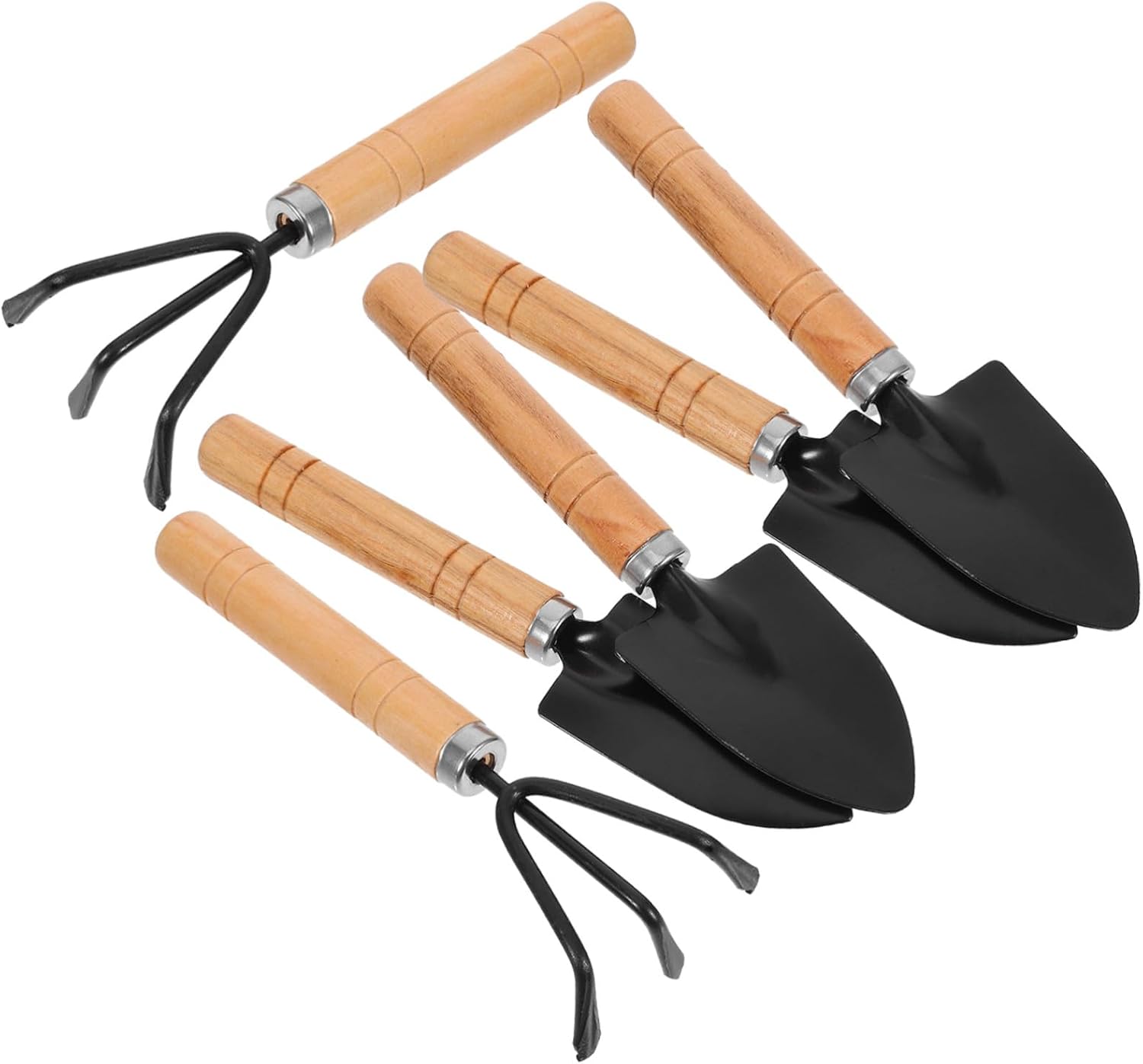 6pcs Mini Garden Tool Set Iron Wood Hand Trowel for Planting