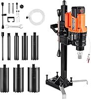 VEVOR 3000W Diamond Core Drill Rig: 8in Wet/Dry Stand-Mount Concrete Drill with 8 Bits, 800 RPM, Lightweight