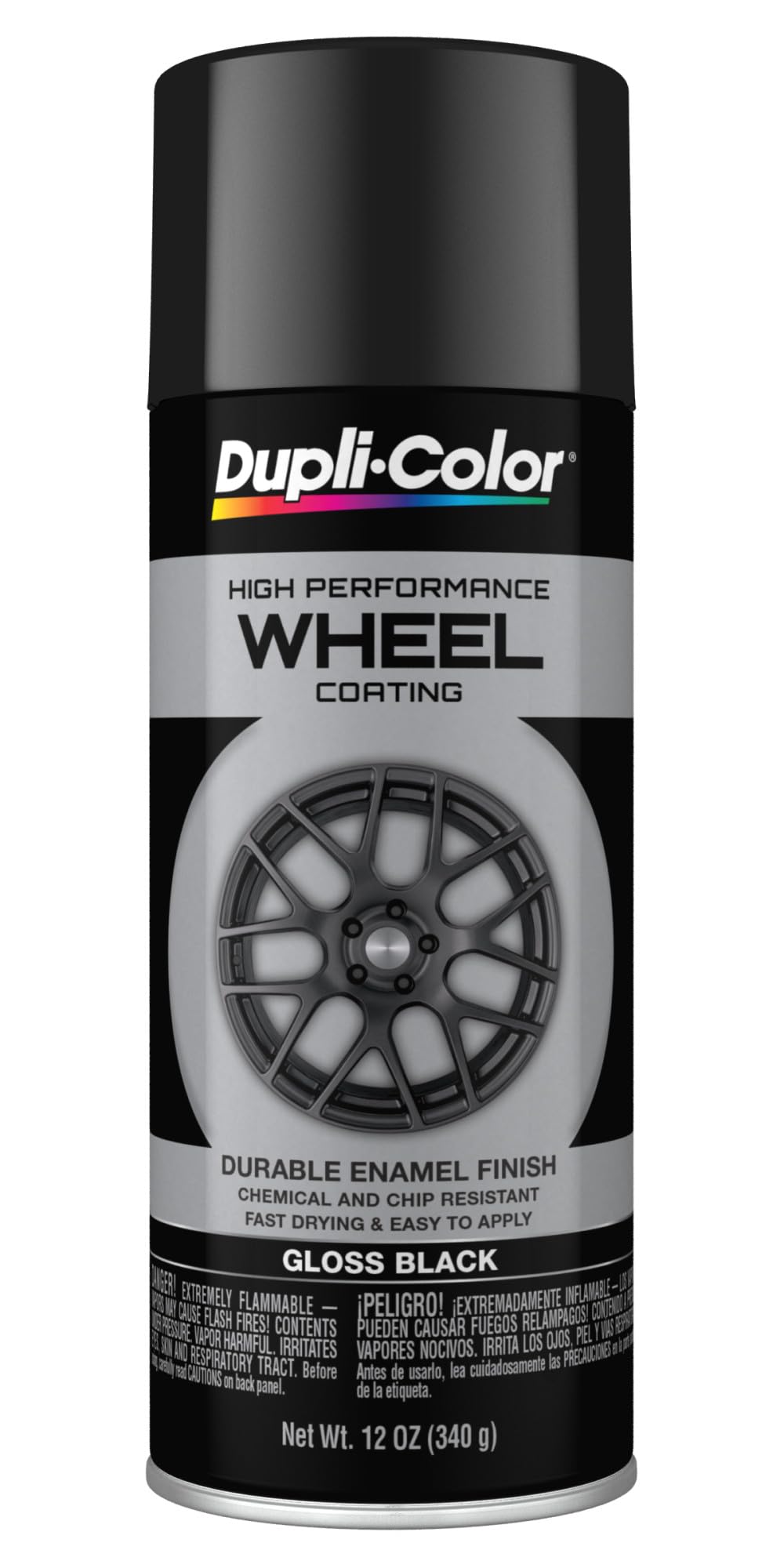Dupli-Color Wheel Paint, Gloss, Black, 12 oz