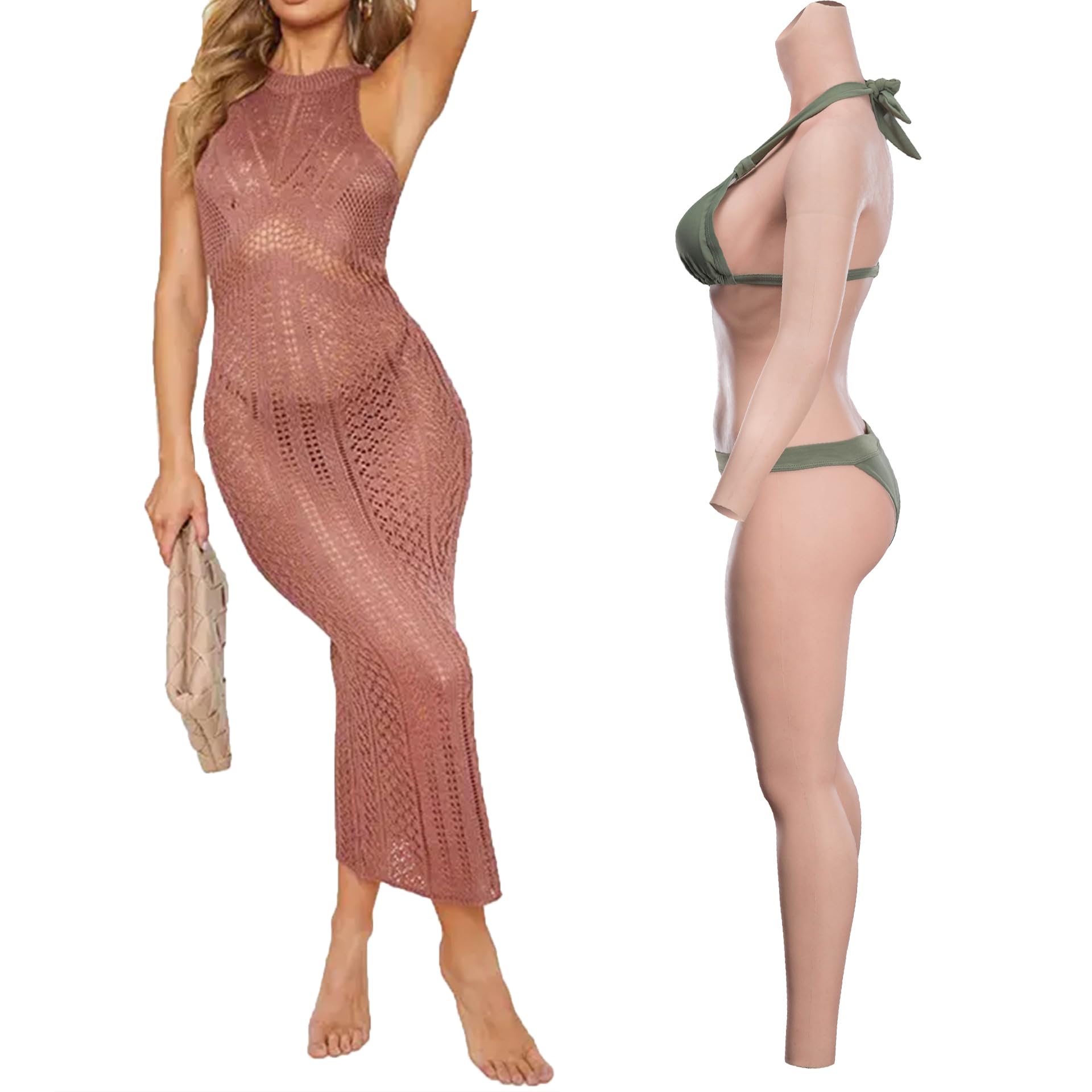 7° body intero in silicone senza olio E Cup pettorale per crossdresser drag queen transgender può inserire e fare pipì nono pantaloni