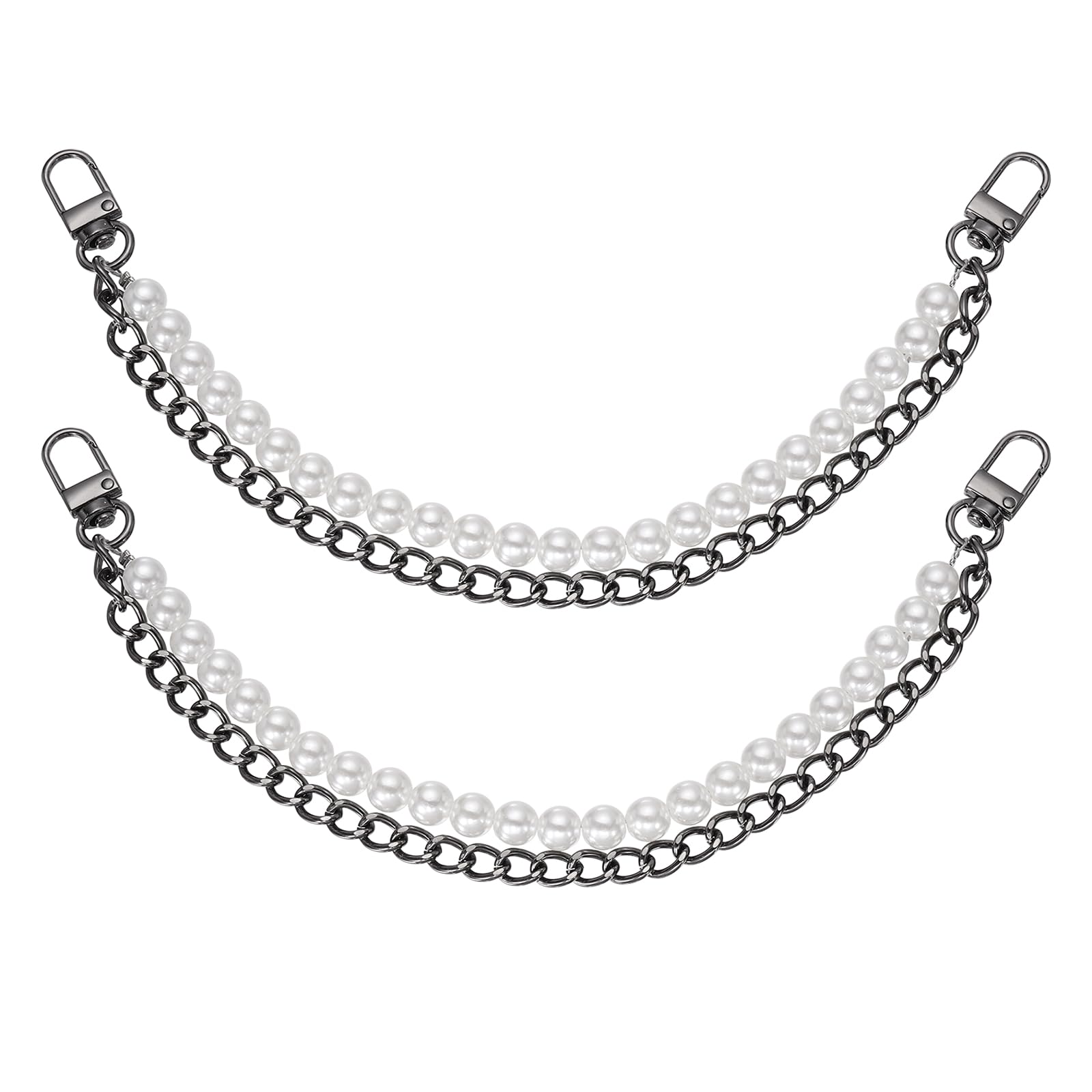 Chaîne de sac à main noire 30cm uxcell double poignée métal pour réparation maroquinerie