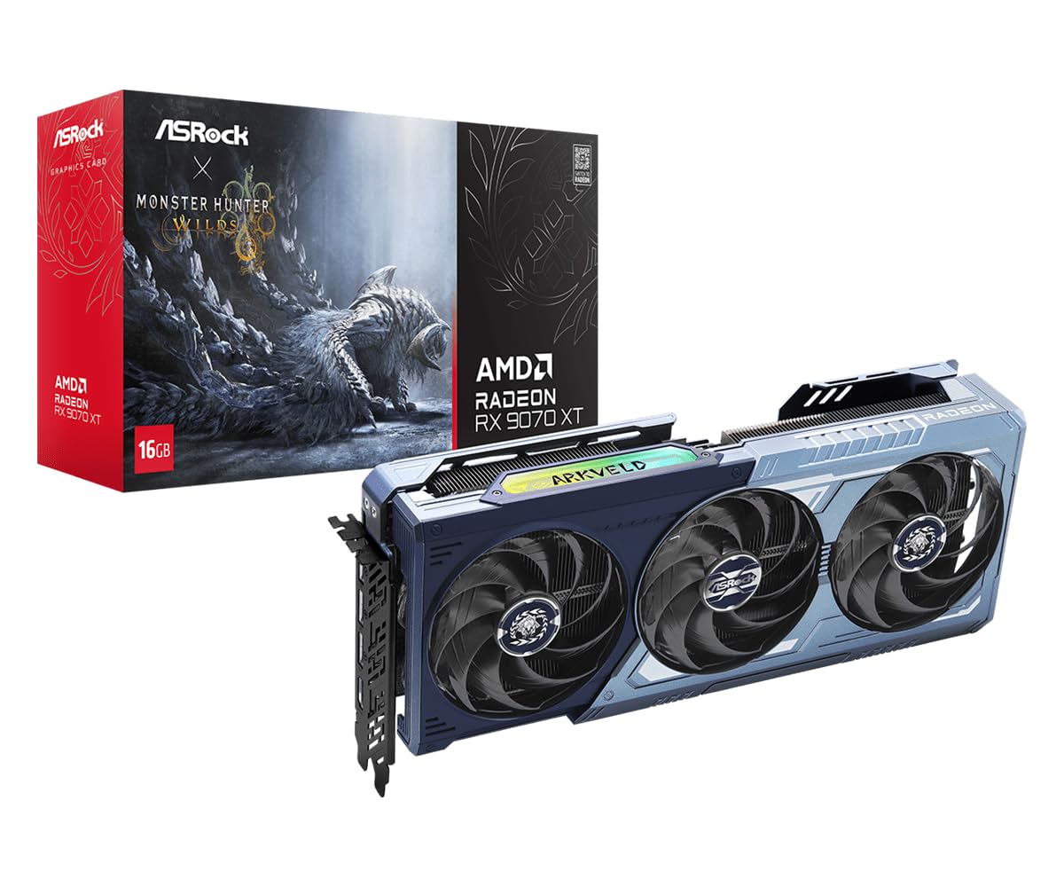 ASRock Radeon RX 9070 XT Monster Hunter Wilds Edition16GB OC Graphics Card 16GB GDDR6 2970 MHz Boost Clock