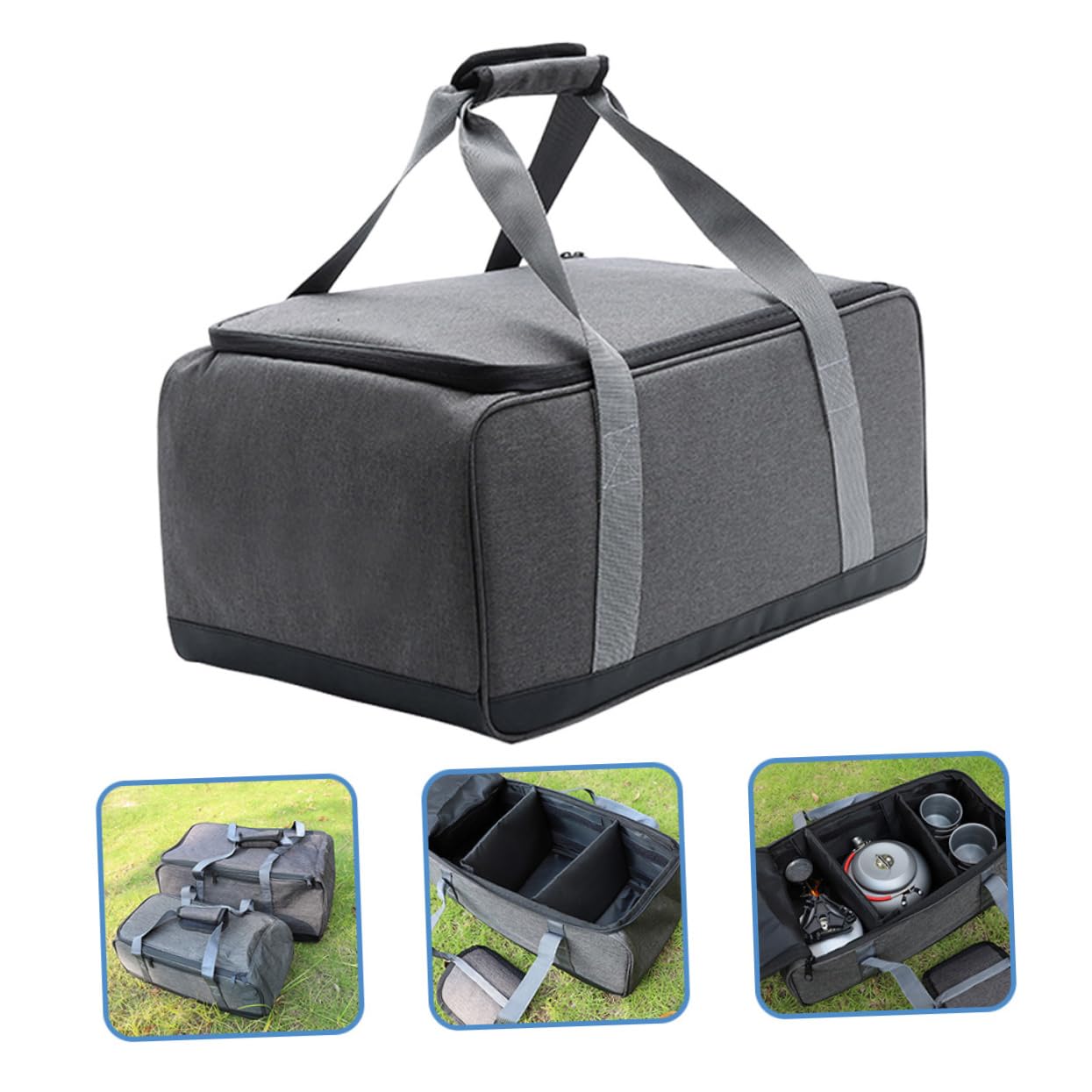 Borsa per Imballaggio Fornello da Campeggio Robusta Cerniera Resistente e Manico Avvolgente, Capacità per Utensili da Cucina e Accessori, per Attività All’aperto