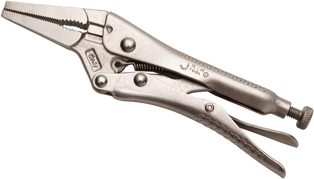 Jetech 6 Inch (152.4mm) Straight Long Nose Locking Pliers, Chrome Vanadium Steel Vises, (10 Pack)