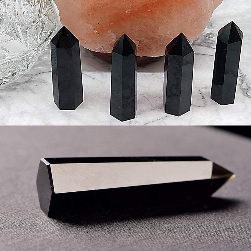 Bouteille d'eau en Cristal, 550ML Pierre Precieuse Naturelle Verre Eau Bouteille Amovible, Pierres Thérapeutiques pour Bien-être Naturel Guérison, Anti-fuite (Obsidienne+Bouteille)