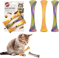 SPOT Kitty Fun Tubes Cat Toy with Catnip - 3 Pack Bouncy Mesh Interactive Toys for Cats & Kittens, Bite Swat Chase Play