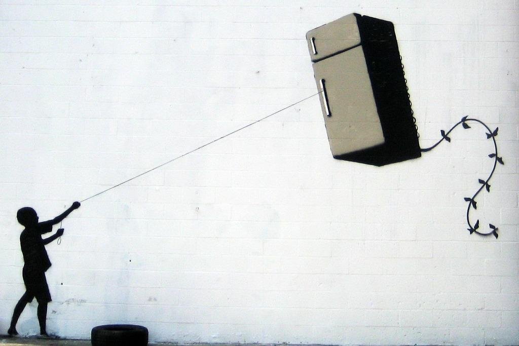 Amazon.com: Banksy Fridge Kite Street Art Banksy Print Bansky