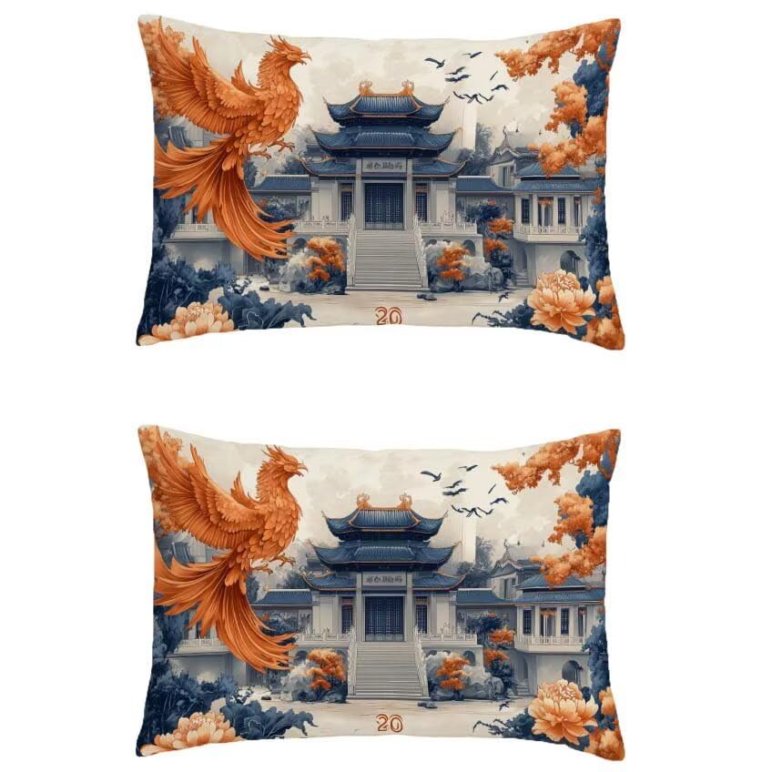 Housse de coussin 80x100cm pour terrasse et salon moderne en lin orange