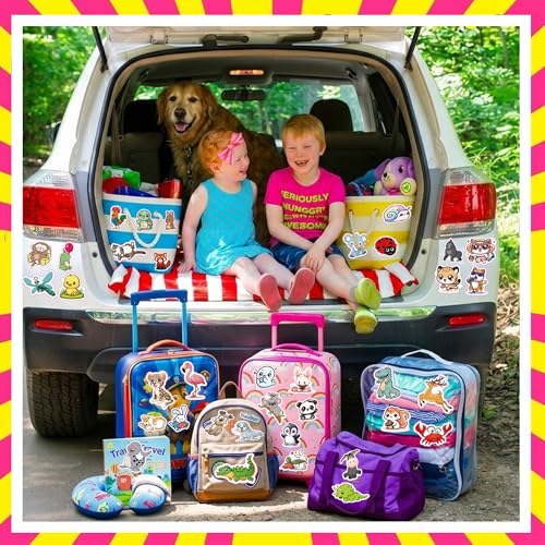 RINAVO 130 PCS Water Bottle Stickers for Kids Waterproof Cute Stickers for Water Bottles, Animal Stickers for Kids Laptop, Water Bottle, Party Favor & Classroom Reward (6-7 cm, 130, Count)