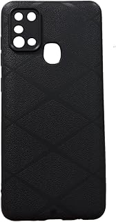 Luxury Shockproof Grid Design Case – Lightweight & Durable with Premium Finish – Compatible with Samsung Galaxy A21s (Black)