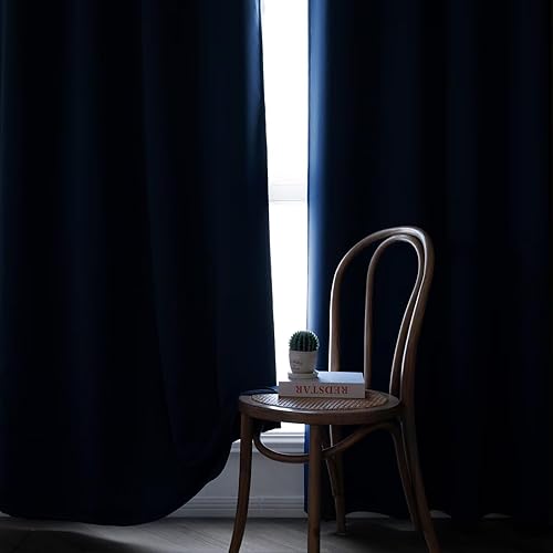 Miniatura 18 de Cortinas opacas para sala de estar, cortinas 100% opacas de 84 pulgadas de largo, juego de 2 paneles, con aislamiento térmico, pestaña trasera y