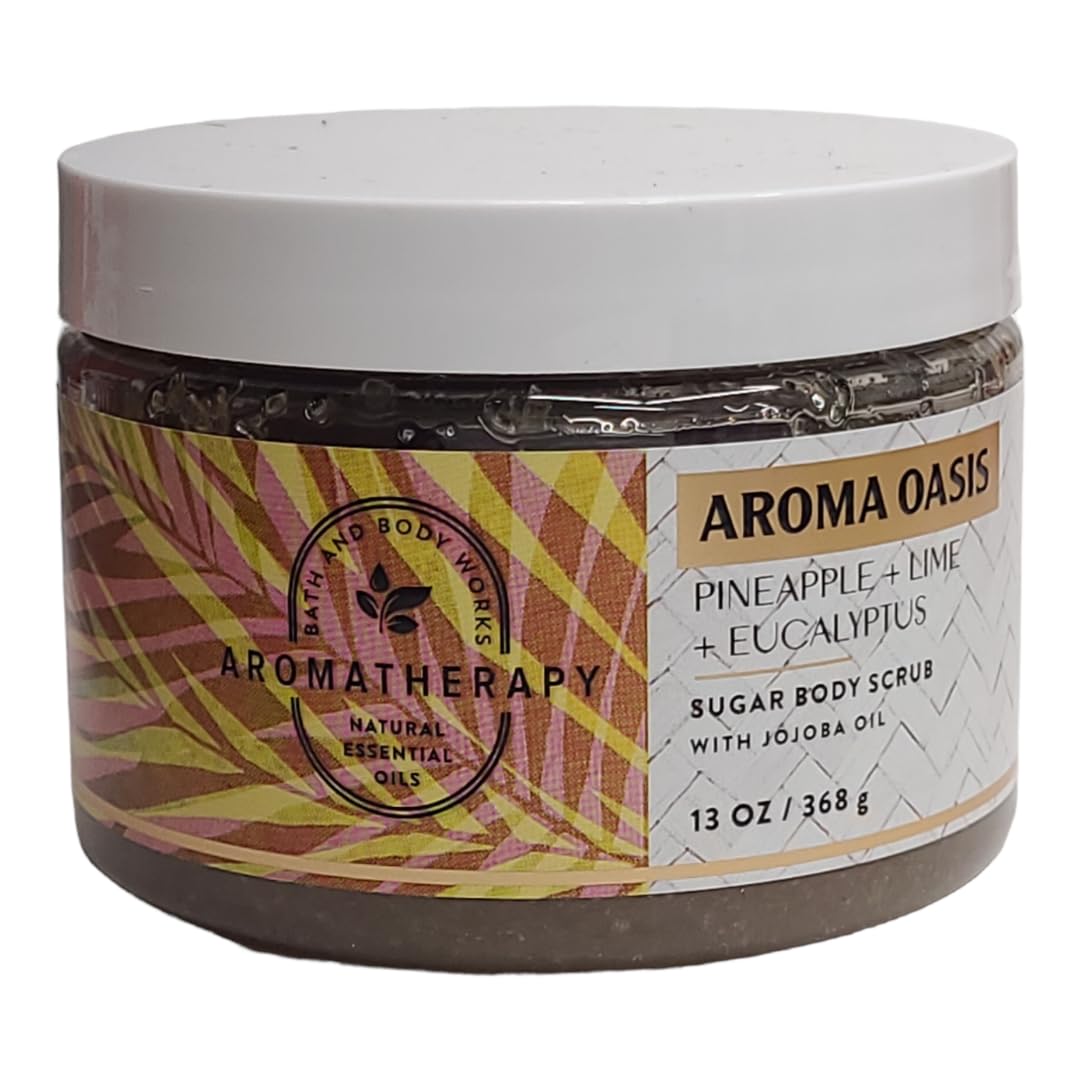 AROMA OASIS-PINEAPPLE LIME EUCALYPTUS Sugar BATH Body Scrub 13 oz