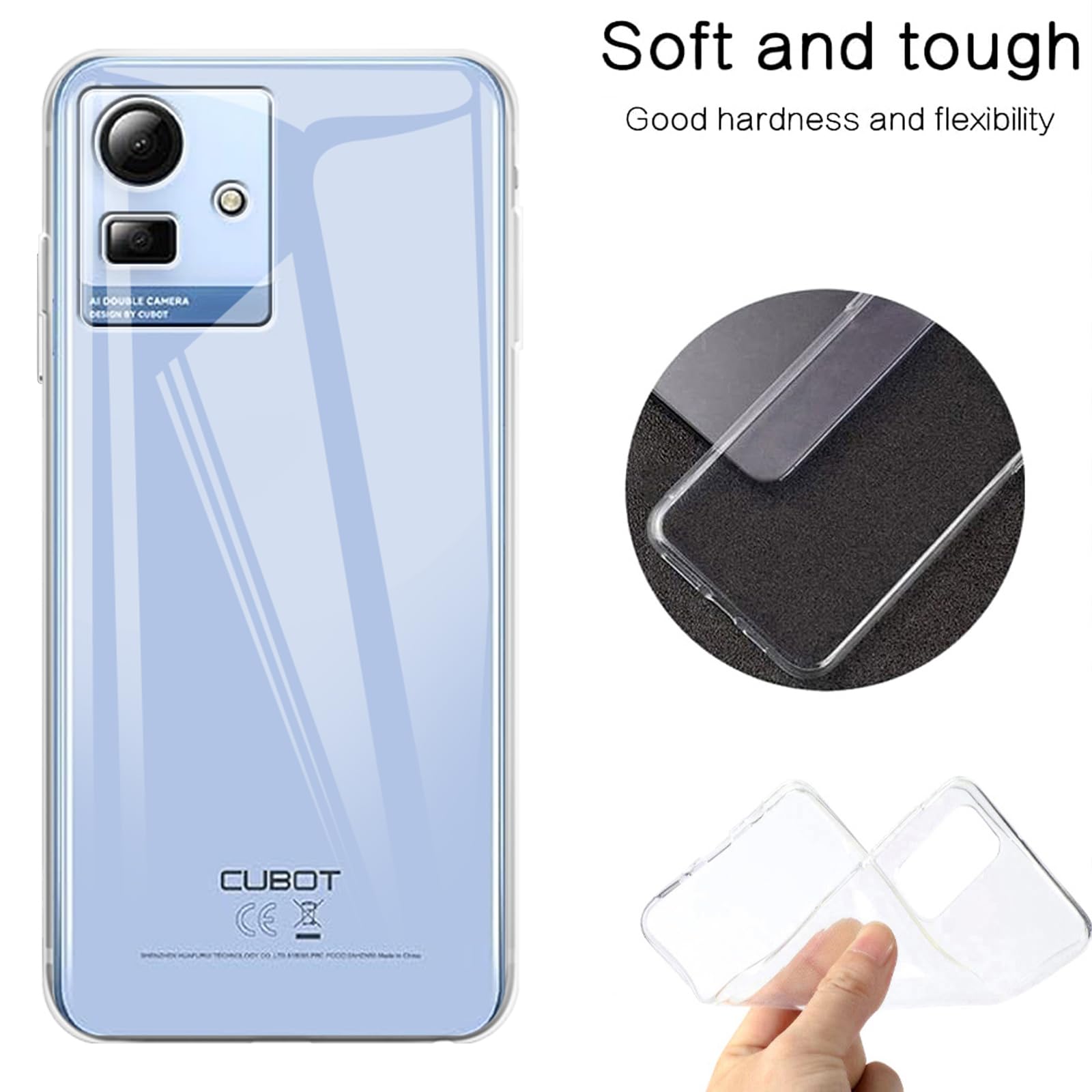 Cover Custodia Per CUBOT Note 50 – Silicone Morbido Trasparente, Anti Graffio (Rosa Splendore) - 3