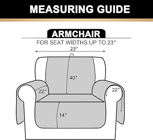 Miniatura 6 de Fundas de sofá 100% impermeables para niños, perros, mascotas, protector de muebles antideslizante para sofá (marfil, sillon)