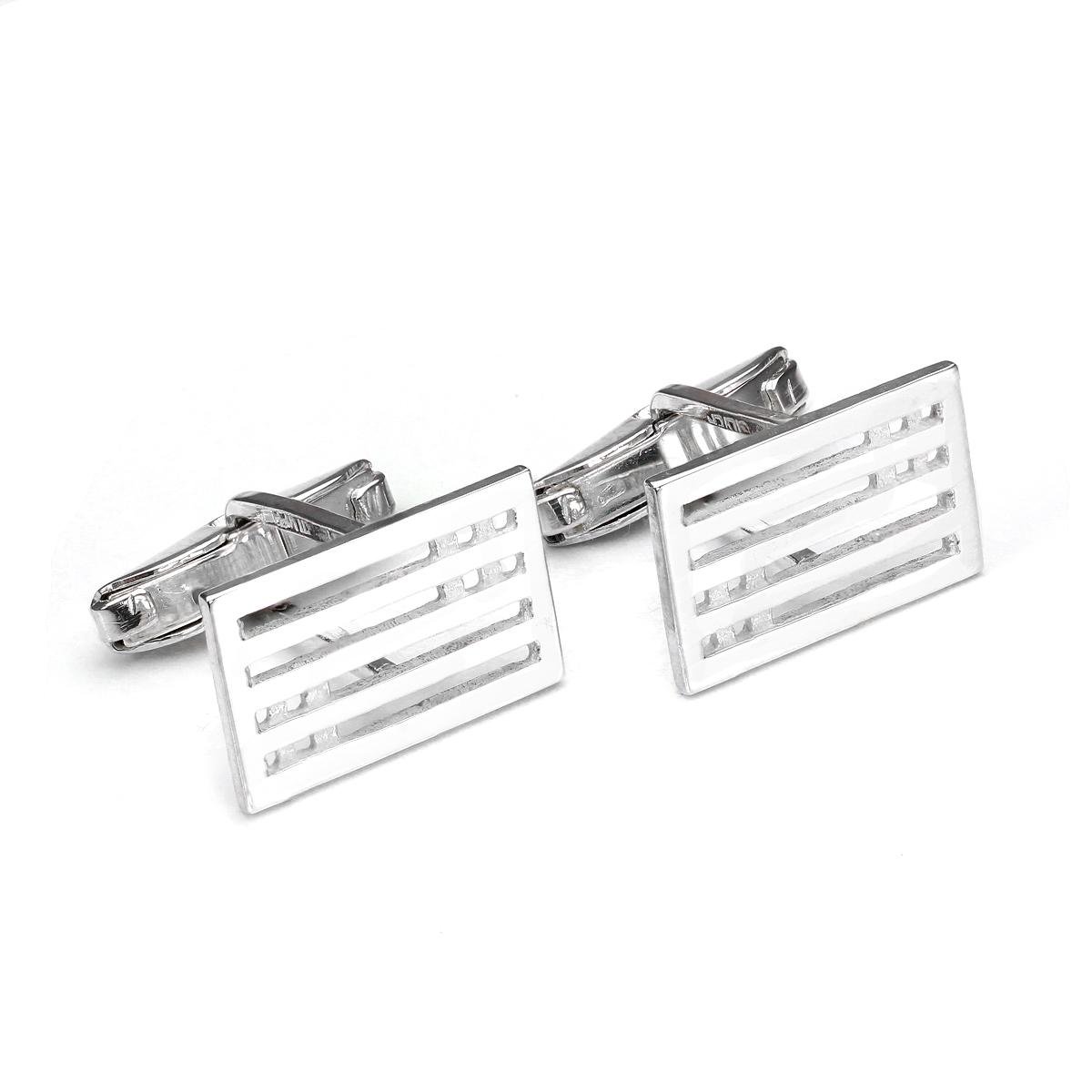 jewelleryboxSterling Silver Rectangular Mackintosh Style Swivel Back Cufflinks