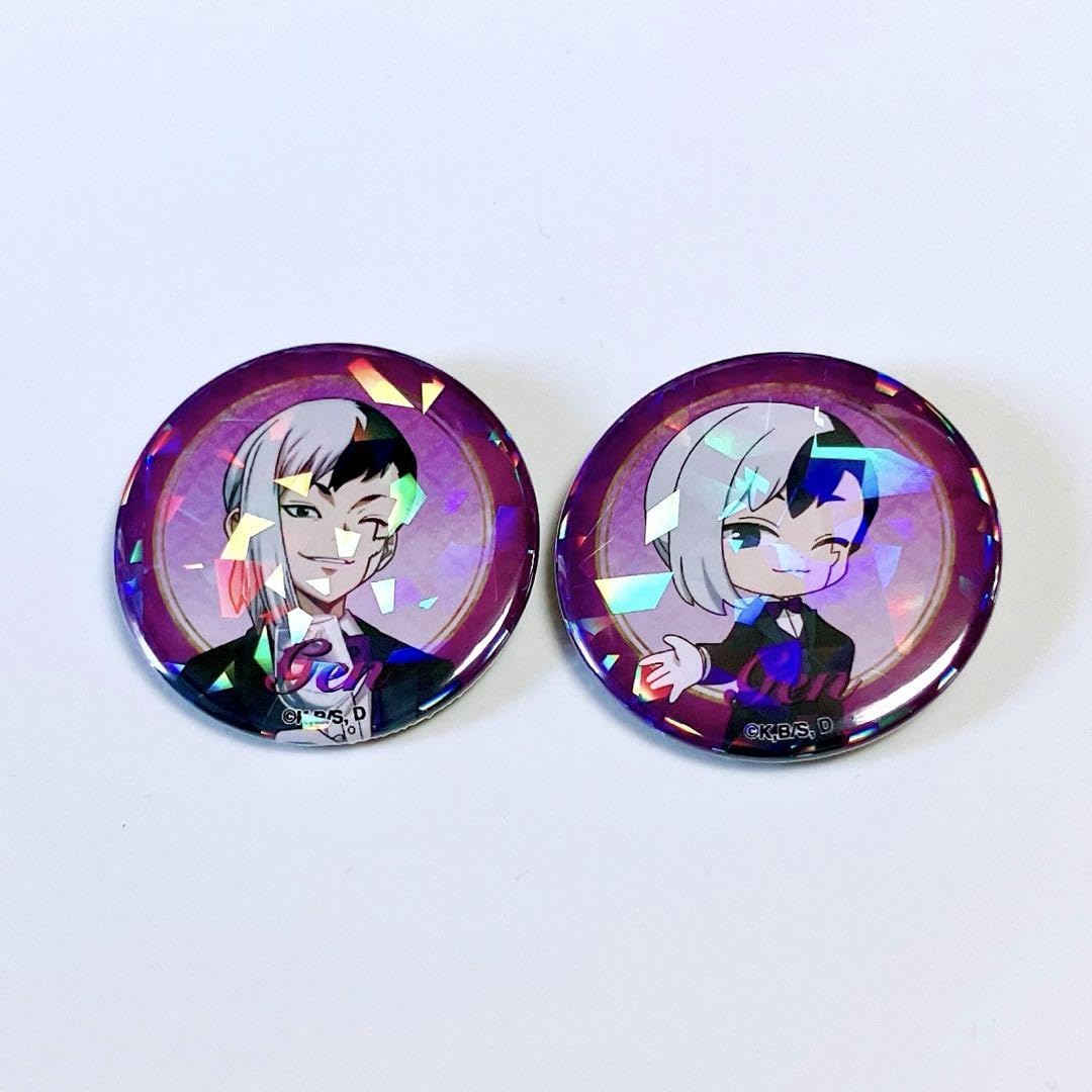 Amazon.co.jp: Dr.STONE カフェ 五知将バッジ 缶バッジ あさぎりゲン 2