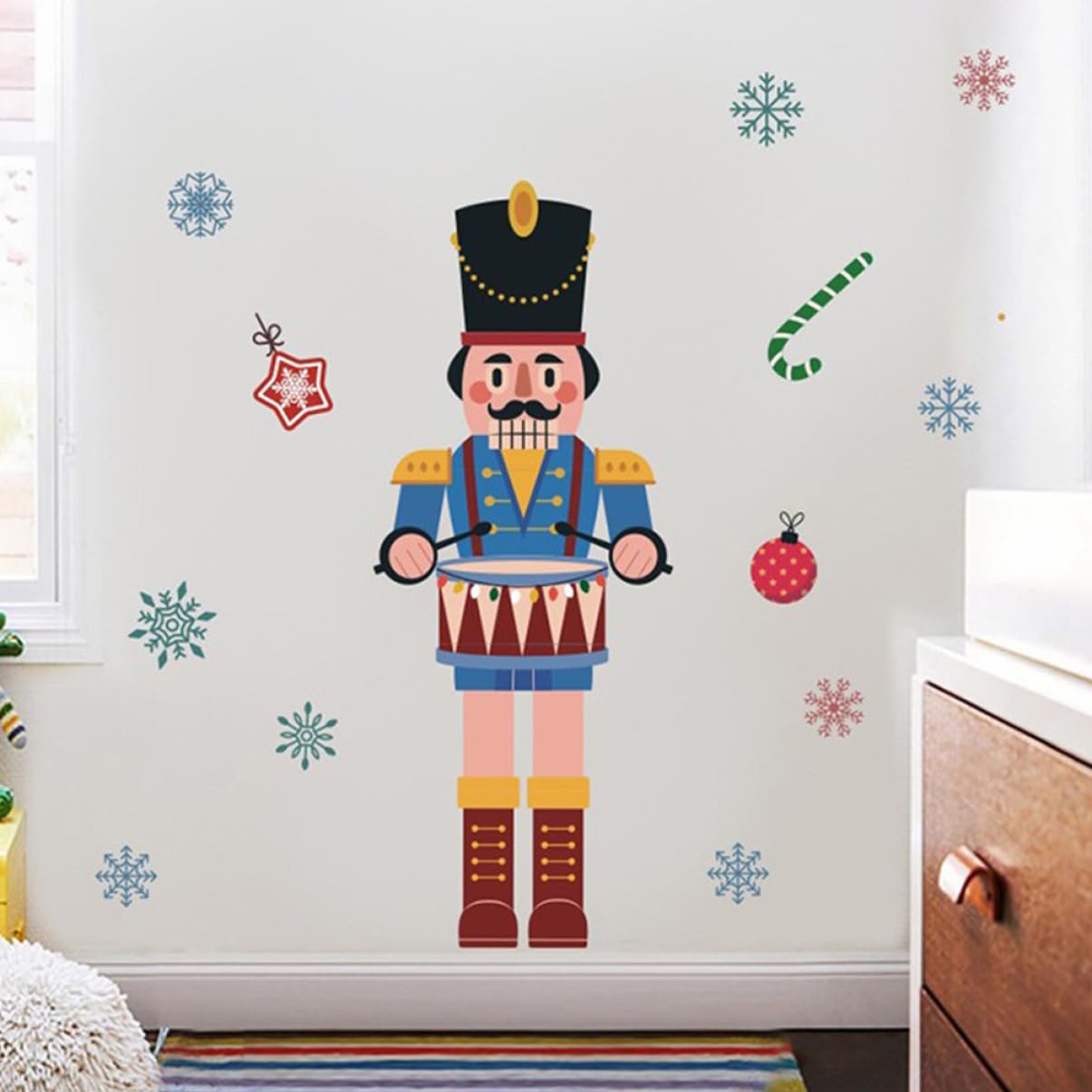 Abaodam 3stücke Weihnachtliche Fensterdeko Selbstklebende Nutcracker Schneeflocken Aufkleber Für Fenster Türen Glatte Oberflächen Weihnachtsdeko Für Zuhause Einfach Anzubringen