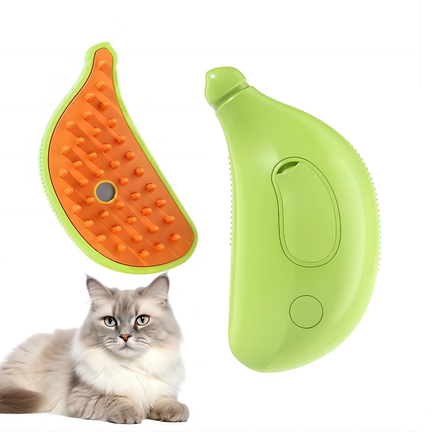 3 en 1 Cepillo Vapor Gato para Gatos, Steamy Cat Brush Vepillo de Vapor Autolimpiable para Gatos Perros Cepillo de Aseo para Gatos Cepillo para Mudar de Pelo para Perros de Pelo Largo o Corto