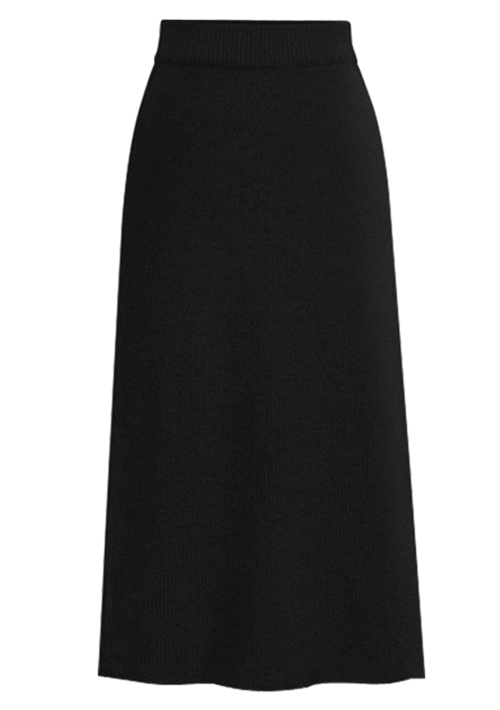 WIWIQS Womens Bodycon Knitted Skirt Elastic High Waisted Soft Skirts Slim Fit Midi Casual Long Pencil Skirt