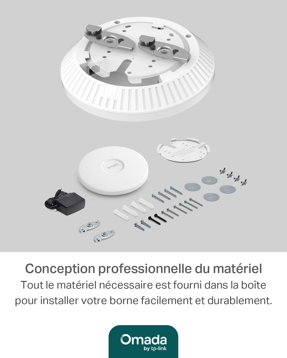 TP-Link Omada Point d'Accès WiFi 7 Plafonnier BE5000 Mbps, EAP720 | Port 2.5 Gigabit PoE+, Gestion simplifiée via l'application Omada, Omada Mesh, idéal pour bureaux, hôtels/commerces