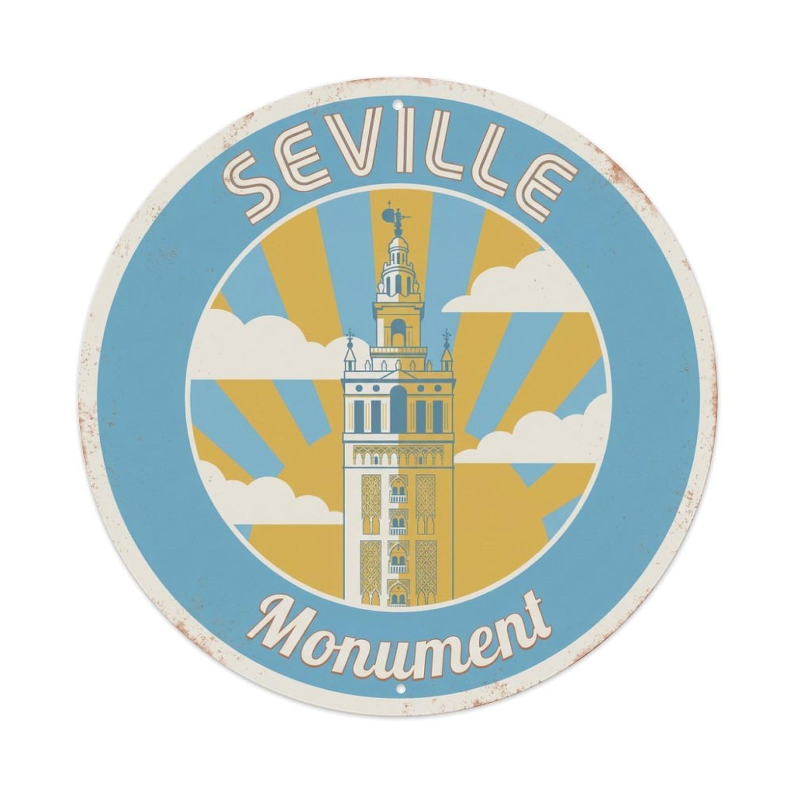 Metal Tin Sign Spain Seville Vintage Travel