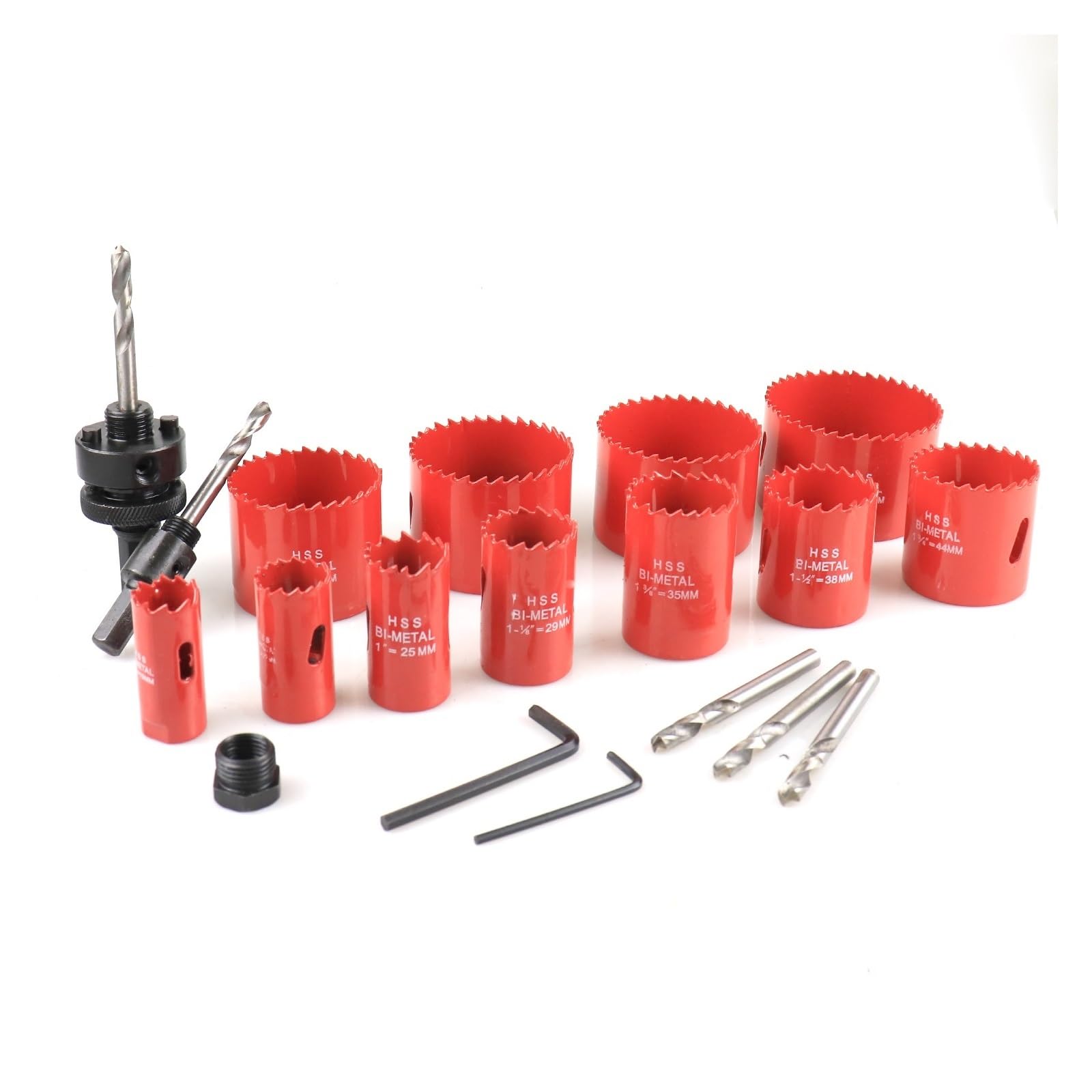Piły otwornice do metalu, Zestaw 19-częściowych Wierteł Otwornicowych M42 19-68 Mm Bi-metalowe Wiertła Otwornicowe Do Wiercenia W Drewnie