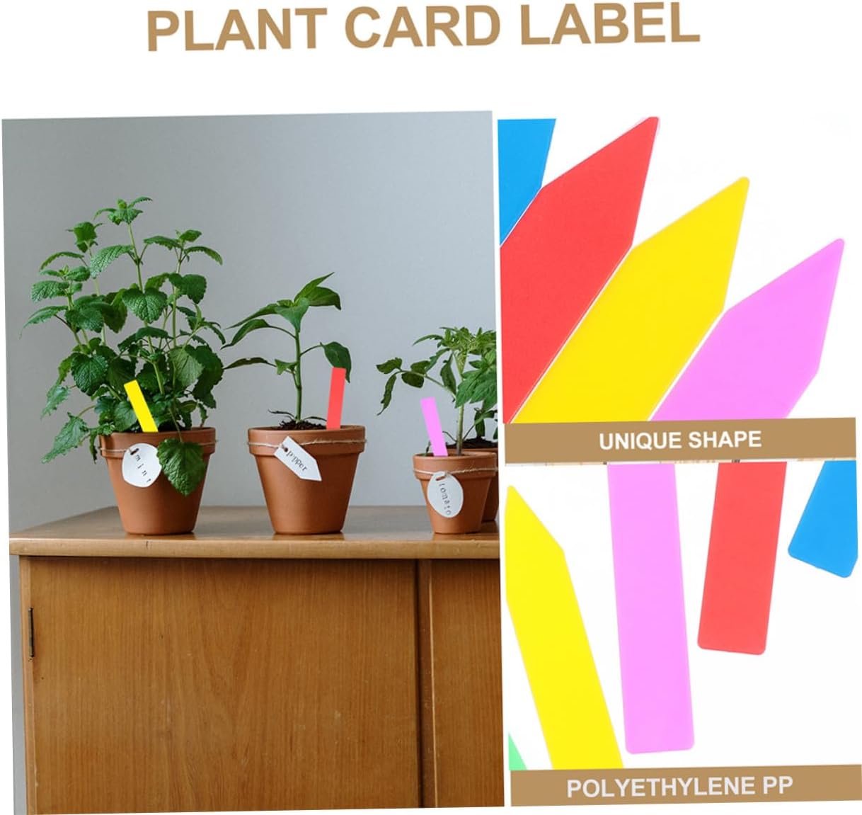 Angoily 600pcs Plastic Plant Labels Stakes Gardening Markers for Pots and Garden Beds, Waterproof Small Insert Tags 10x1.8cm Set for Outdoor Plant Identification