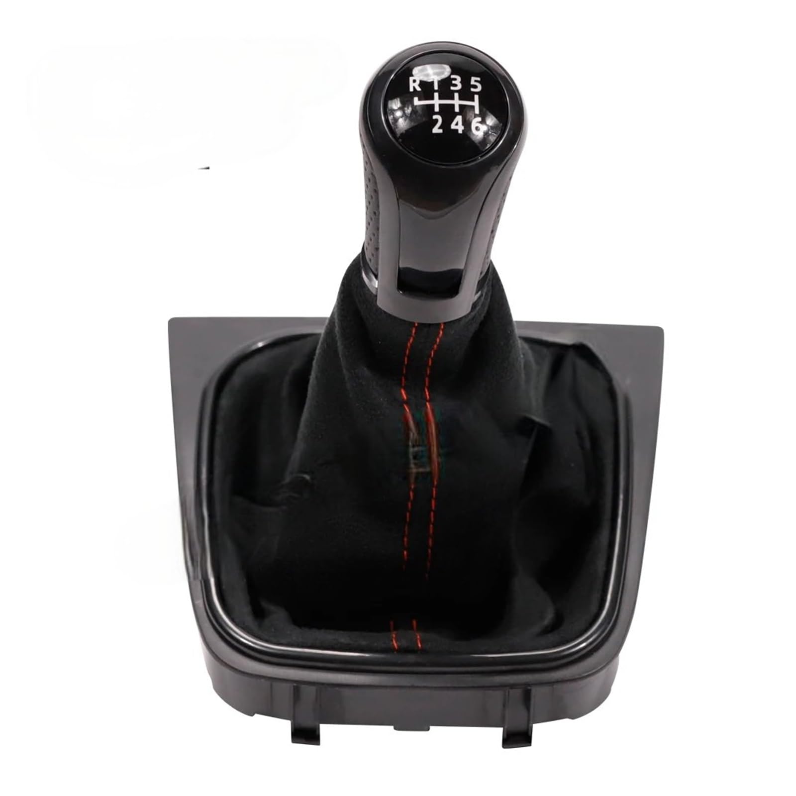 MKGKACVCPT Gear Shifter Knob for Golf 5 MK5 for Golf 6 MK6 for Jetta MK3 for Scirocco III 137 138 for EOS 1F7 1F8 Performance Stylish Shift Lever Knob 1X Shift with Gaitor(Suede-6Speed-Red-B)