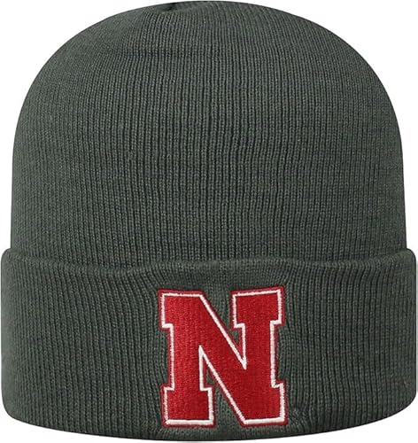 Collegiate Cuffed Knit Beanie Hats (US, Alpha, One Size, Nebraska Charcoal)