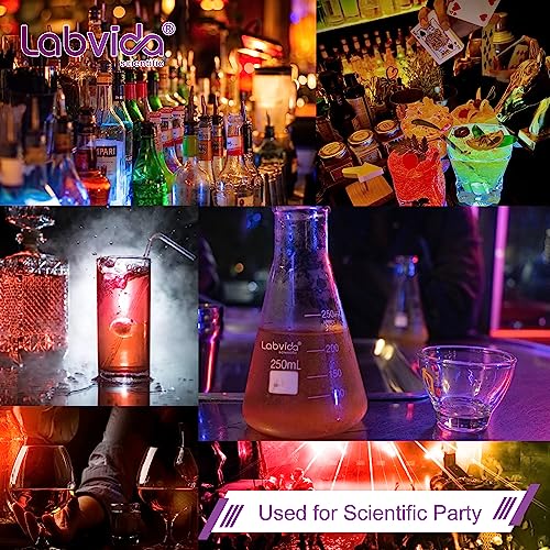 Labvida 4pcs of Vol.500ml Narrow Mouth Glass Erlenmeyer Flasks,3.3 Borocilicate with Printed Graduation, LVC004 - Thumbnail 6