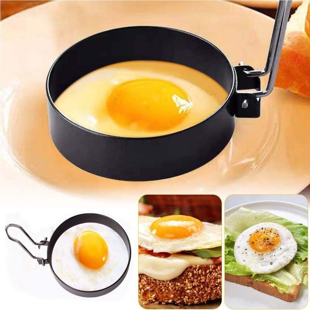 Egg Rings for Frying, for Frying 2/1pcs Egg Frying Rings Nonstick Metal Omelette with Handle Round Pancake Moulds for Kitchen Fried Egg Ring(1 Pcs)
