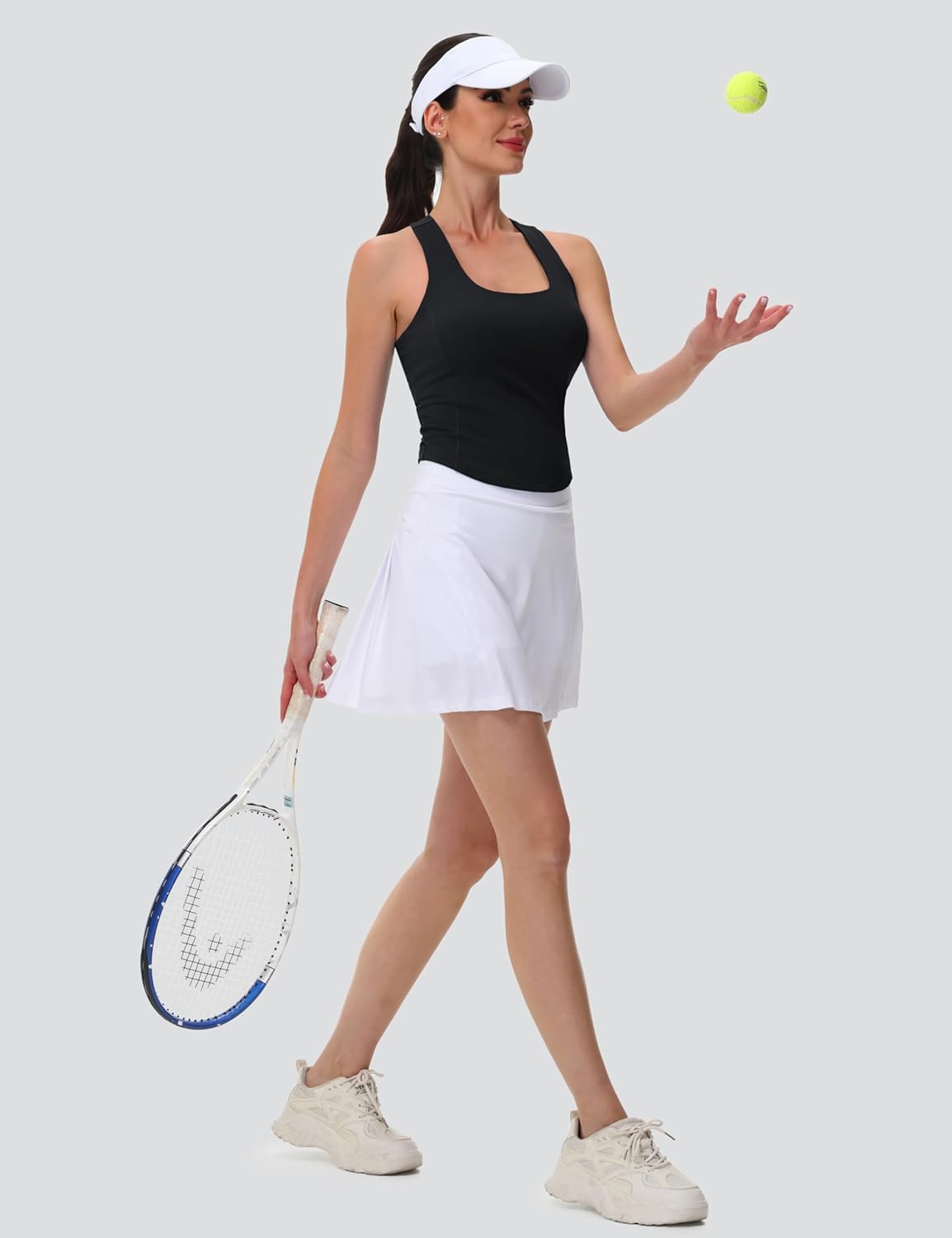 MAGCOMSEN Women's Crop Workout Tank Tops with Built in Bra Fitted Racerback Sleeveless Yoga Shirts Camisole - Image 5