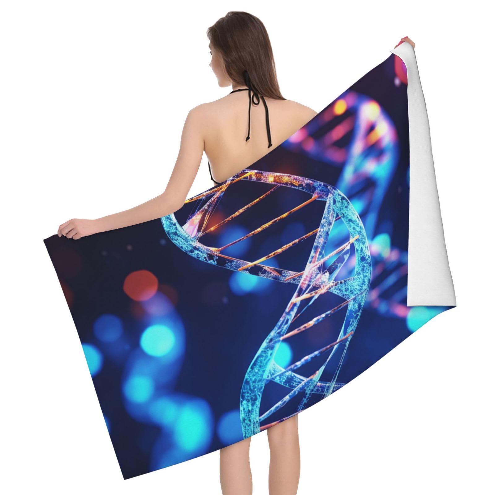Drap de bain sans sable adn hélice génétique 80x130cm serviette de plage et camping