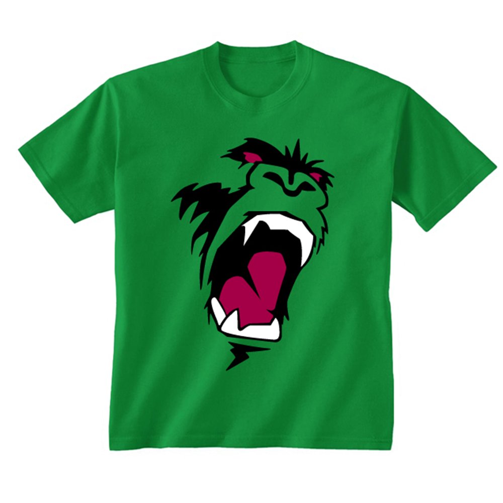 Flip Green Youth Kids Childrens Gorilla Monkey King Kong Face T-Shirt 5-6 Years (S)