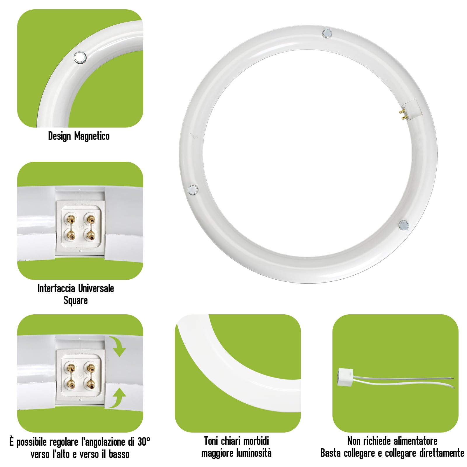 LED Tube T9 Tubo Circolare G10q 29W 2400lm Bianco Caldo 4000K Alternativa Alle Classiche Lampade Fluorescenti Ø40cm 180º 220V-240V Non Dimmerabili