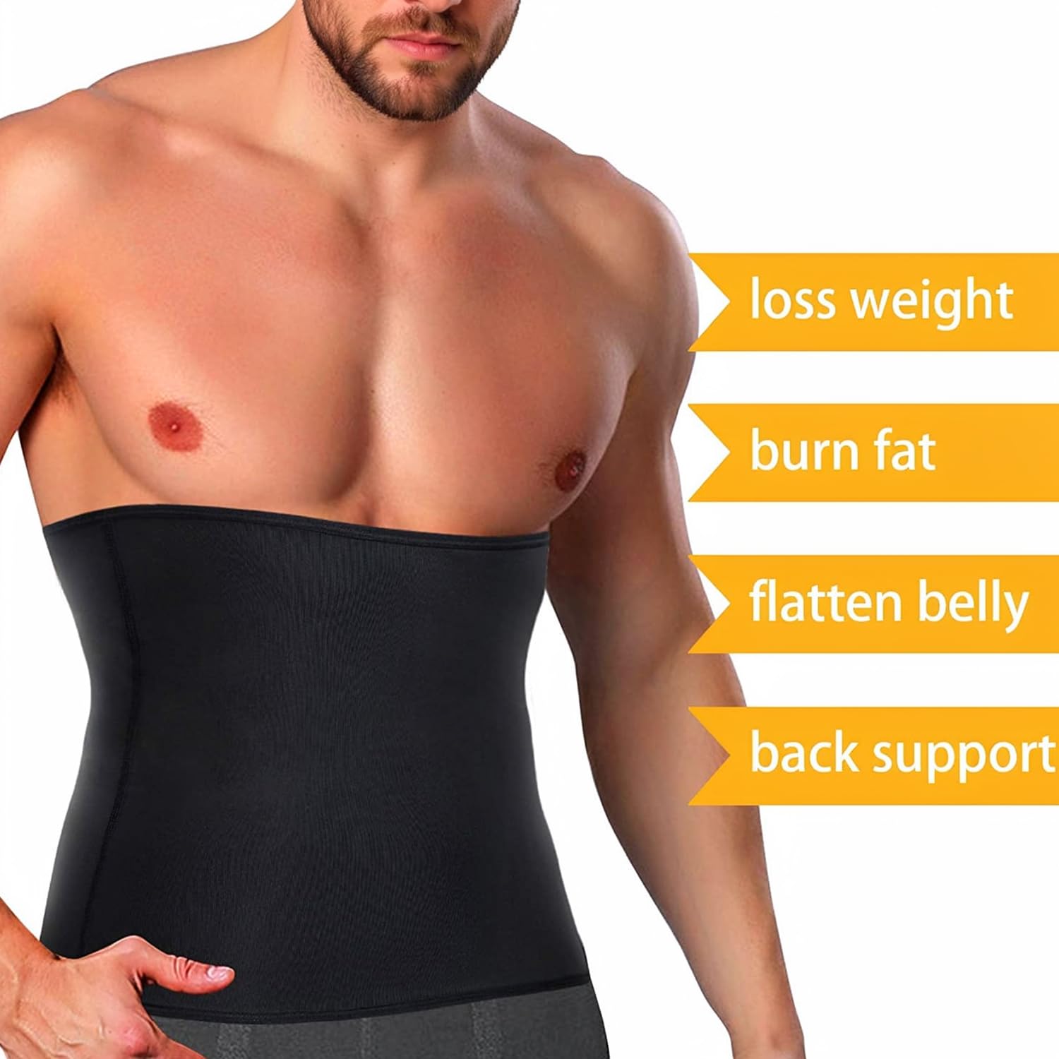 KUMAYES Fascia Addominale Dimagrante Uomo Cintura Regolabile Allenamento Sauna di Neoprene Fascia Snellente Waist Trimmer
