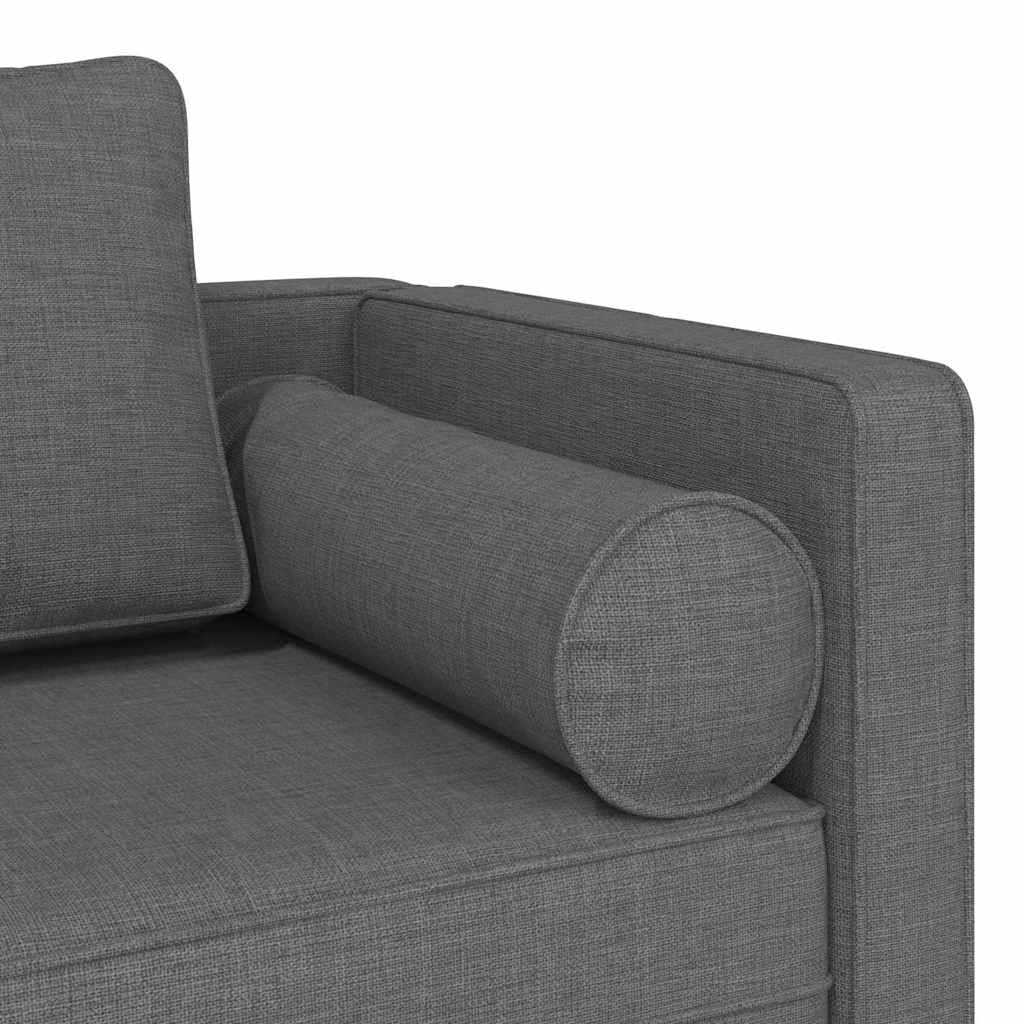 vidaXL Chaise Longue con Cuscini Grigio Scuro in Tessuto, divano letto, divano imbottito, seduta da soggiorno, dormeuse, seduta da salotto