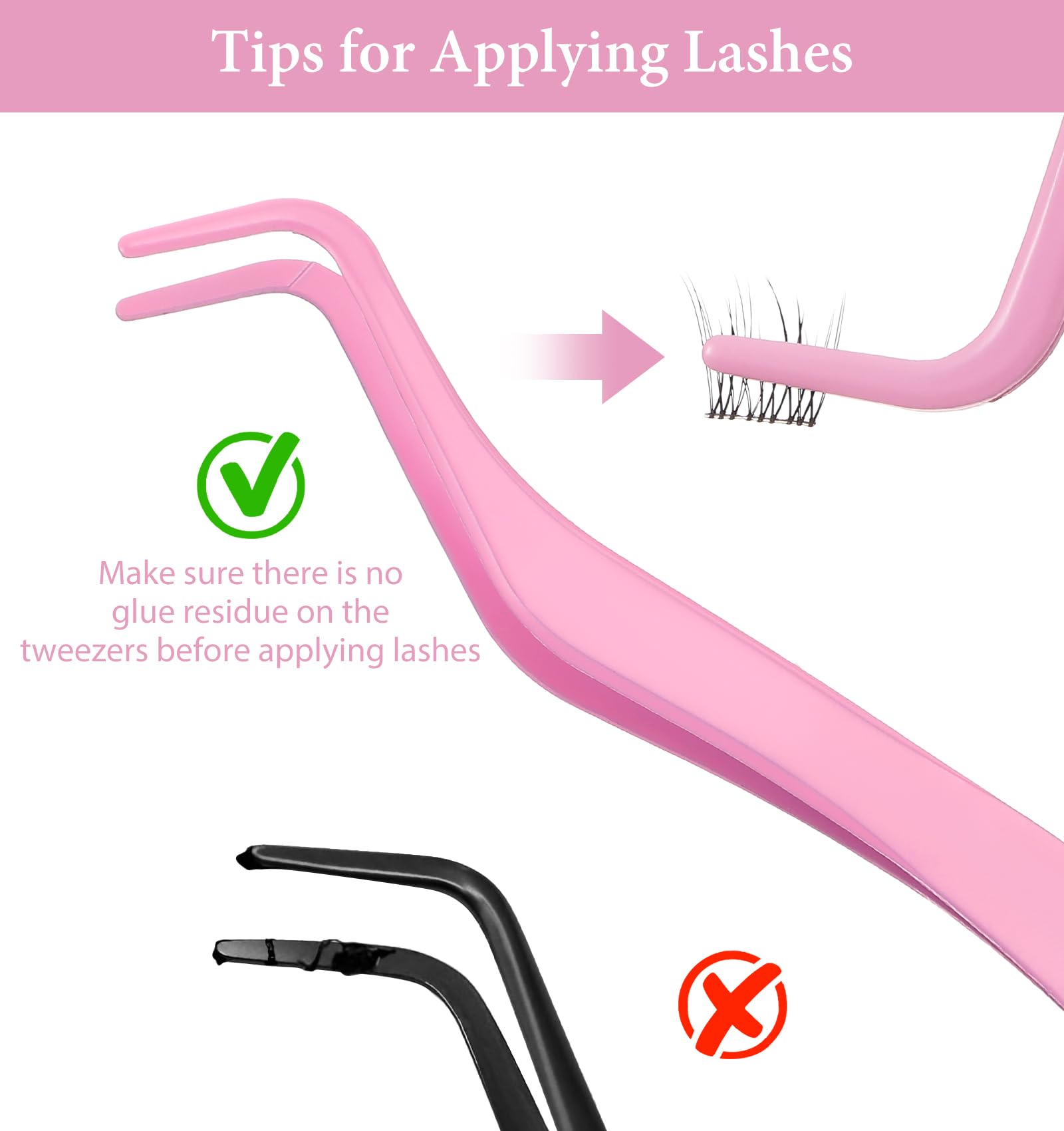 2 Stück Wimpernzange für Lashes, Wimpern Pinzette mit Wimpernkamm und Rutschfestem Griff aus Edelstahl, Präzisionspinzetten für Falsche Wimpern Einzelwimpern und Augenlid-Tapes