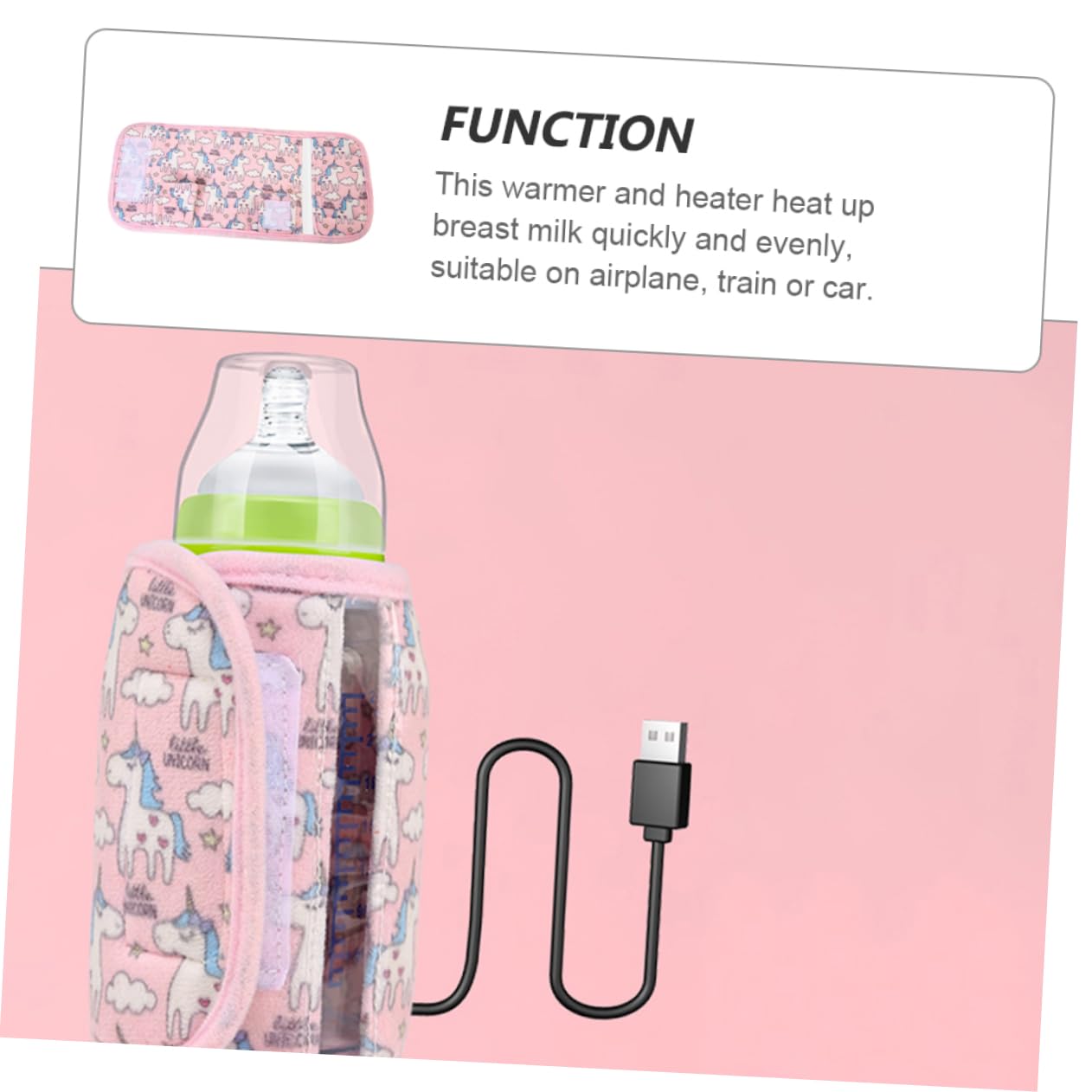 3pezzi Custodia Per Bottiglie Latte Manicotto Isolante Per Riscaldamento Compatibile Per Portatile e Notturno Colore Rosa