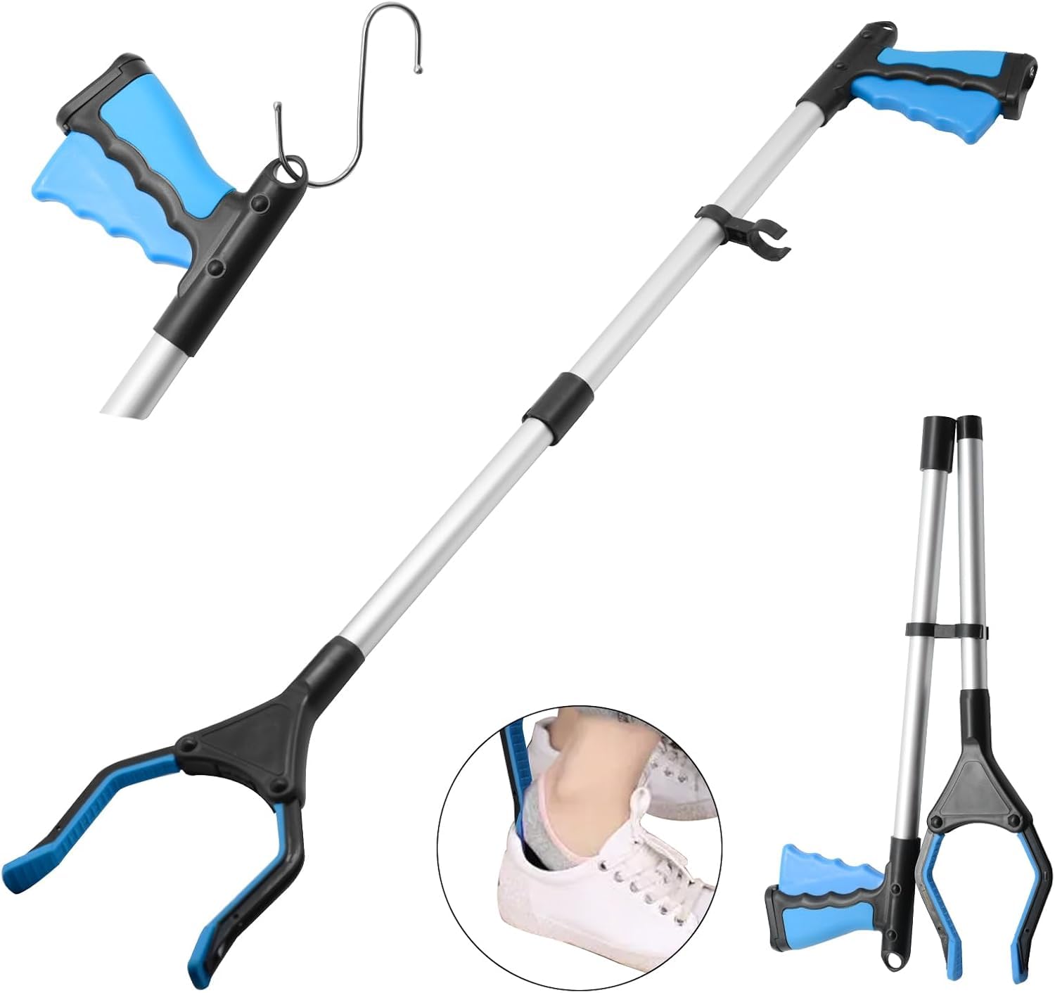 Szczypce zaciskowe, narzędzia do podnoszenia z magnetyczną końcówką dla osób starszych, składane urządzenie zapobiegawcze, 82 cm, do przechowywania przedmiotów wewnątrz i na zewnątrz