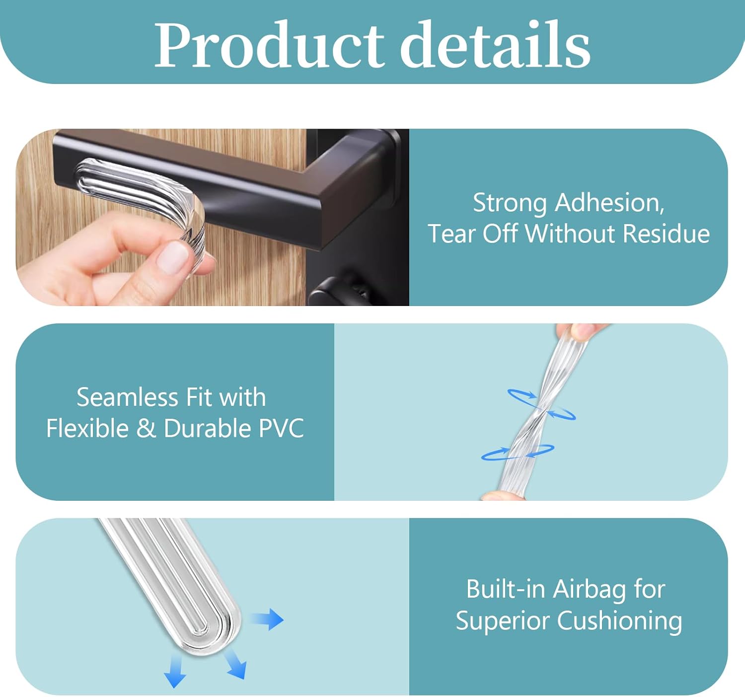 12 Pcs Rubber Chair Wall Protector, Bumper Guard Clear Strips with Strong Adhesive, Low-Profile Impact Buffer for Chairs, Cabinets, Knobs, Protects Painted Walls in Apartments, Rentals, Offices