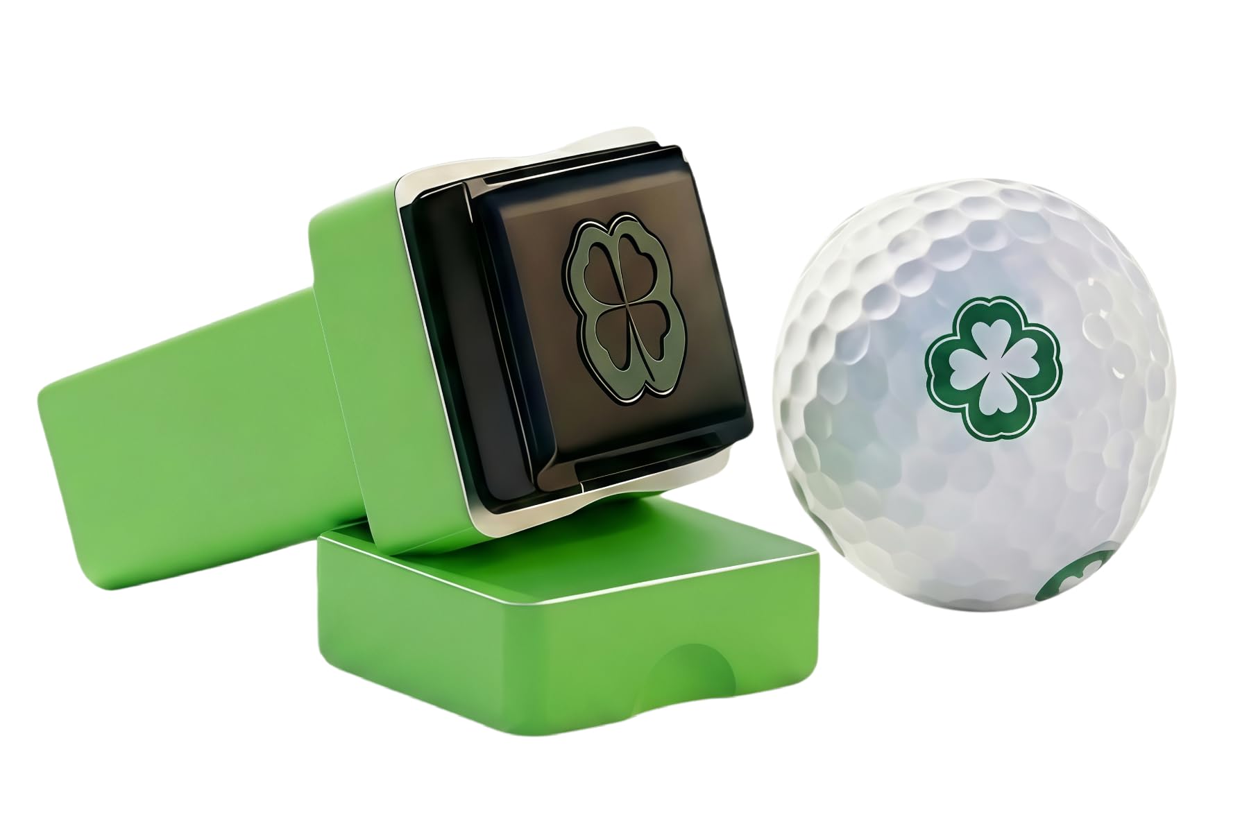 gawysbm Lucky Clover Golf Ball Stamp, Golf Ball Marker Stamp, Reusable Self-Inking Golf Ball Stamper to Identify Golf Balls, Ideal Gift for Golfers Dads Men Women Retirement (Lucky Clover)