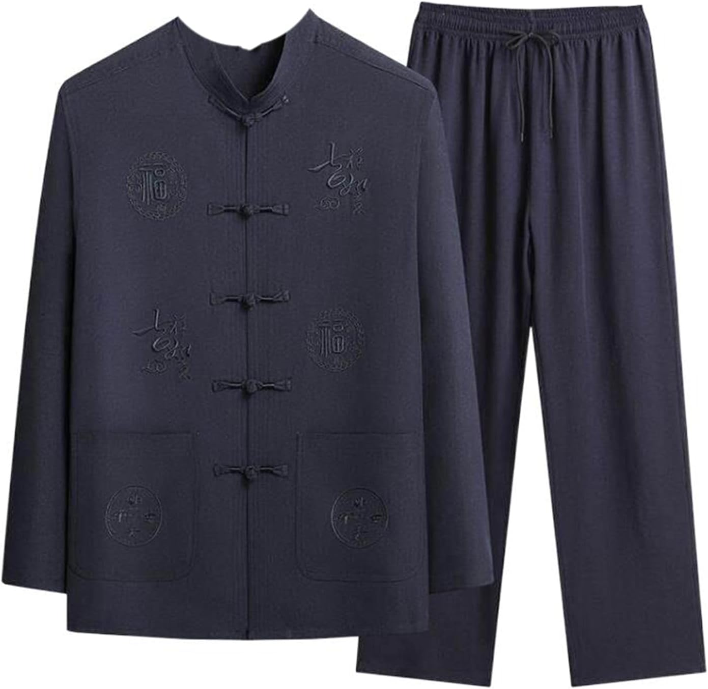 Spring and Autumn Men's Chinese Style Suit, Casual Tang Suit Middle-Aged and Elderly Daddy Suit