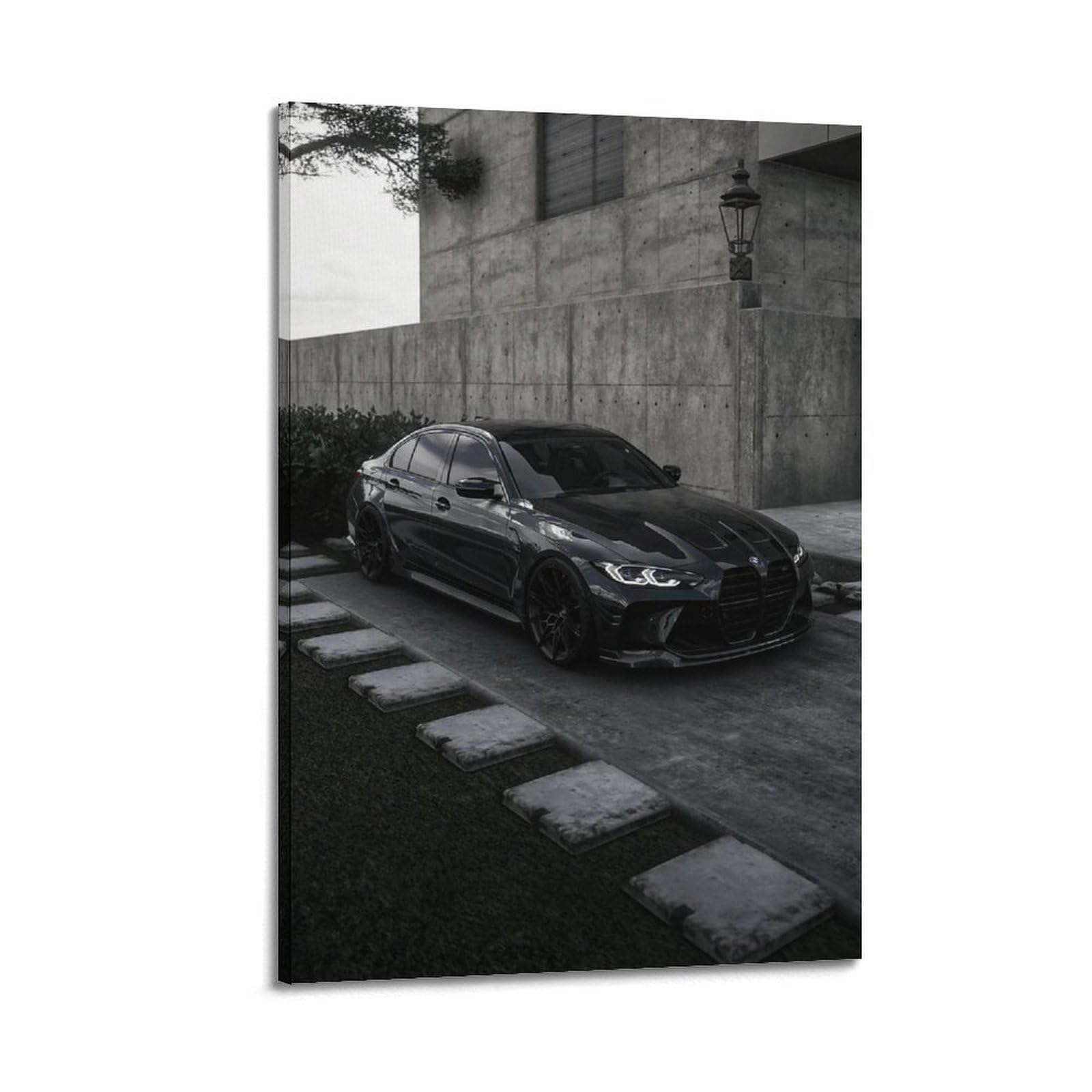 XKUGA German Racing Drift Poster M3 G80 Competition Supercar Modern Decorative Canvas Prints - Ideal Wall Art for Family, Man Cave, Game Room, Boys & Girls Bedroom 24x36inch(60x90cm)