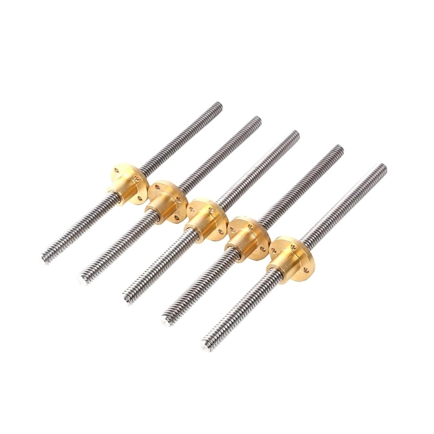 Linear Motion CNC Ball Screw T10 Lead Screw Pitch 2mm Thread Screw Lead 10mm with Brass Nut Length 100-600mm Trapezoidal Rod Linear(200mm)