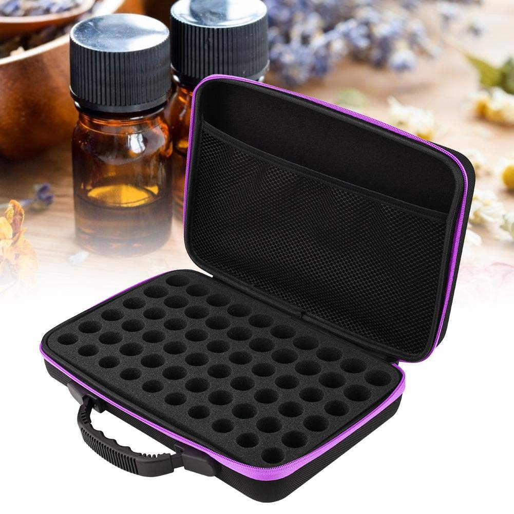 Essential Oil Carrying Case, 60 Bottles Hard Shell Storage Organizer Travel Bag with Handle, for 5ml 10ml 15ml Vials - Image 2