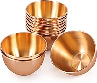 Vista 1 de Paquete de 10 platos de salsa de acero inoxidable de 3.3 pulgadas, mini platillos individuales, platos redondos para condimentos para sushi, platos