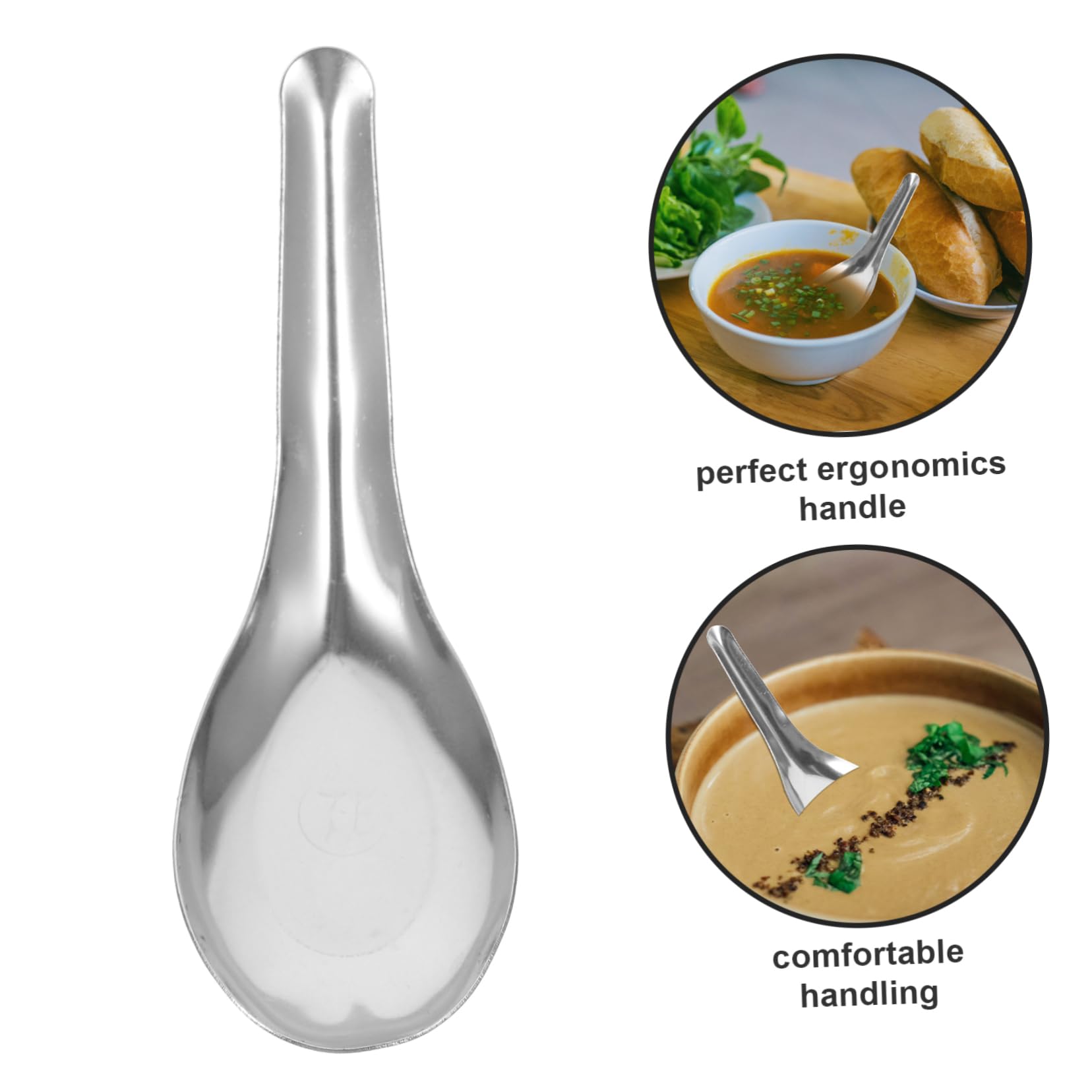 Cabilock Cucharas Soperas De Acero Inoxidable De 13x4.2cm Set Para Oficina Hogar y Cafetería Versátil Para Cena Té y Postre
